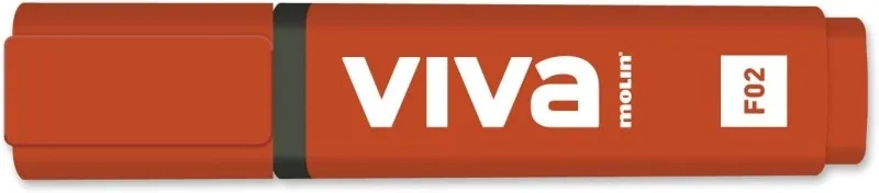 Pennarello fluorescente Molin Viva - Tratto tra 1 e 5 mm - Inchiostro a base d'acqua - Colore rosso