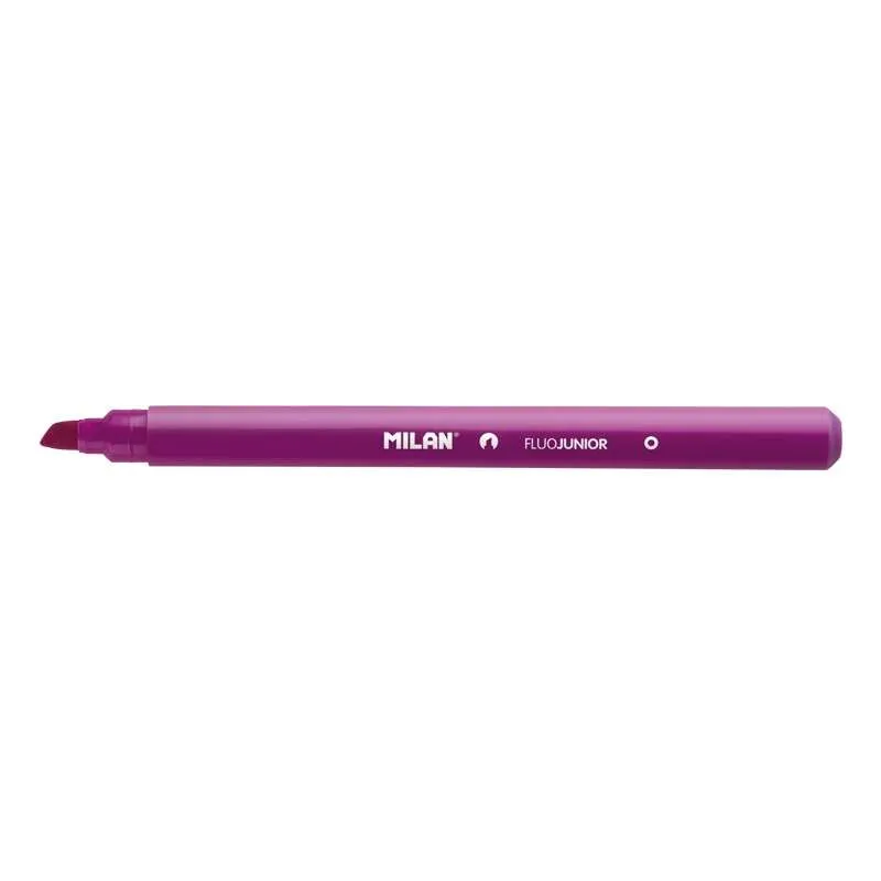 Pennarello fluorescente Milan Junior - Punta a scalpello 1-4 mm - Rosa