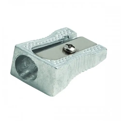 Temperamatite in metallo Faibo per matite fino a 8 mm - Forma a cuneo - Colore alluminio