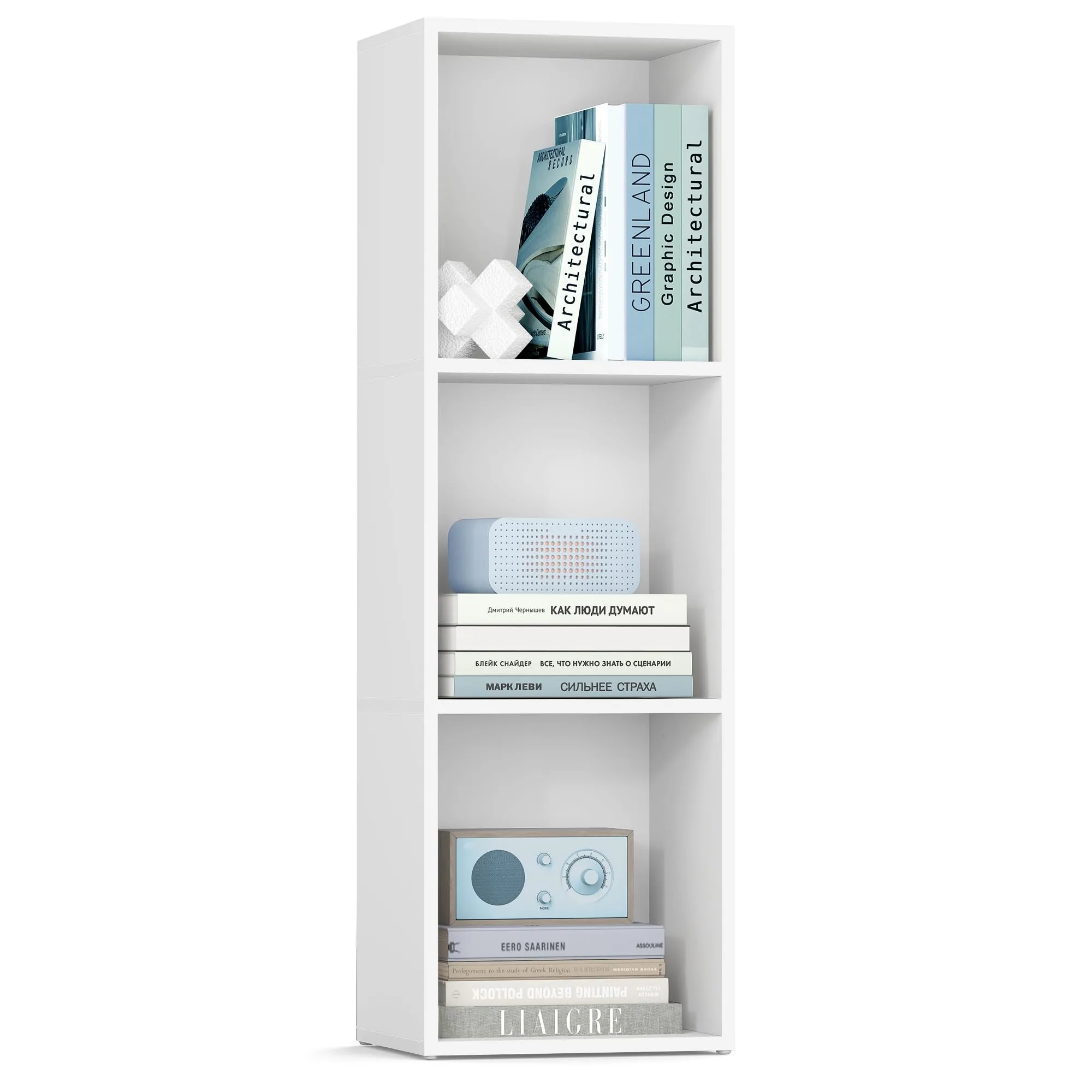VASAGLE Scaffale a 3 Ripiani, Libreria, Scaffalatura Portaoggetti