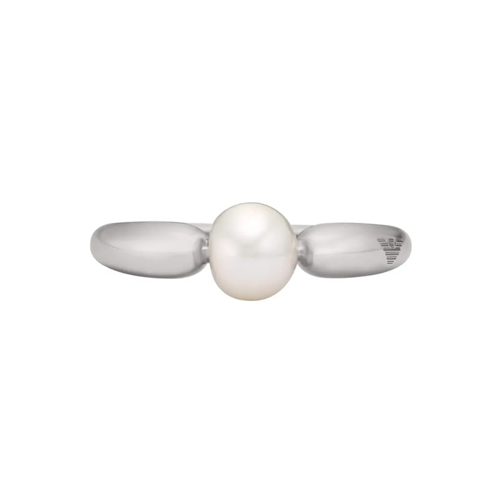 Emporio Armani Anelli Focali Donna in acciaio inossidabile o ottone, Argento Lava Steel
