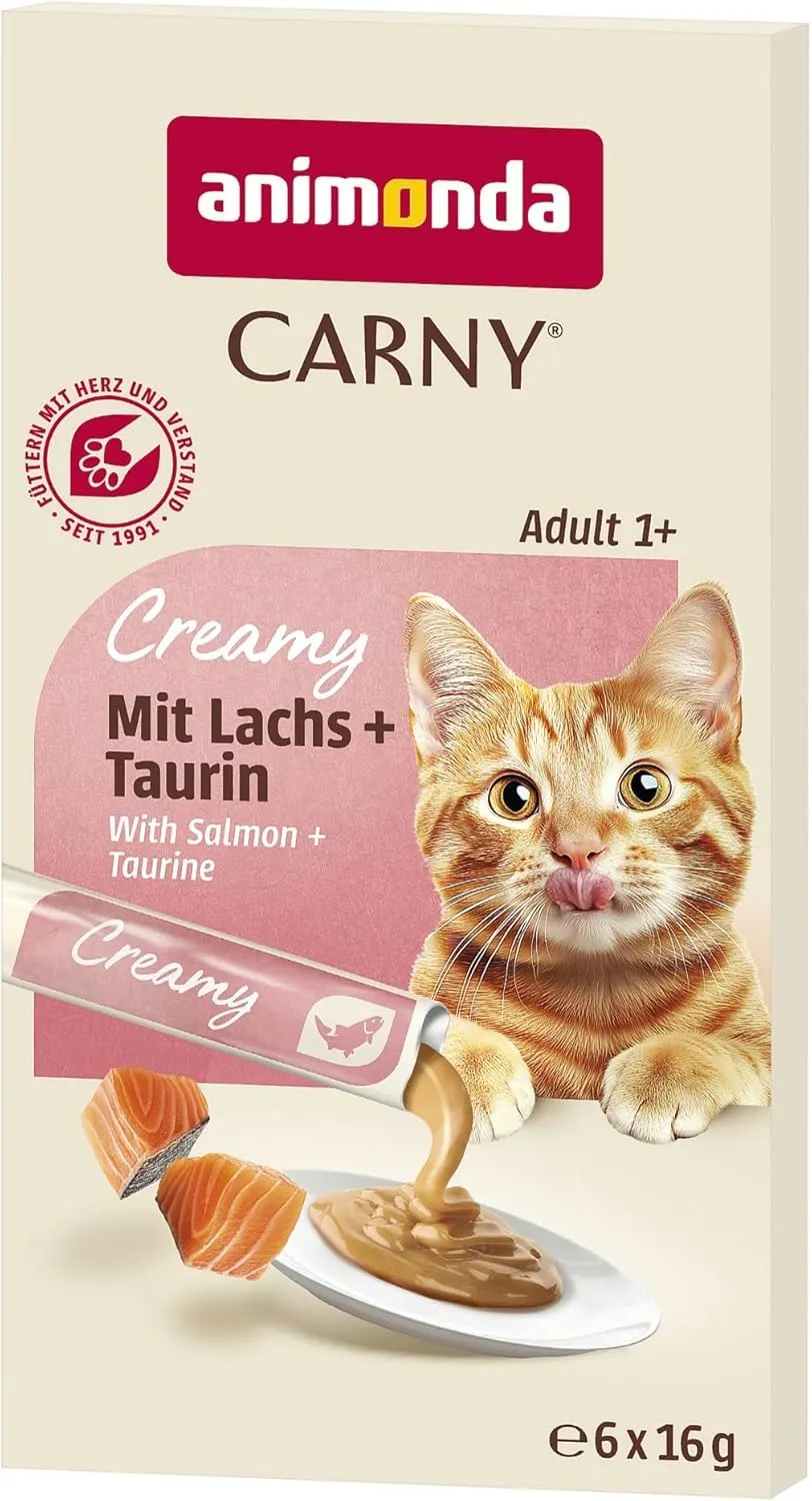 animonda Carny Adult Creamy, cibo umido per gatti, con Salmone + Taurina 6x15 g