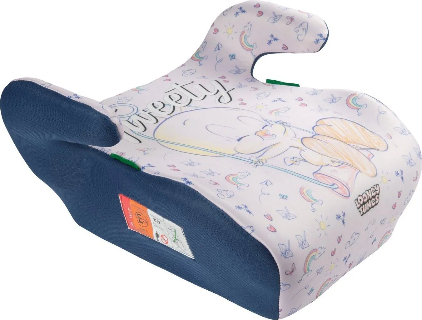 Tataway Seggiolino Alzatina Auto Bimbi Warner Bros Tweety I-Size ECE R129, Rialzo Bimbi 126-150 Cm, 22-36 Kg, 6-12 Anni, Gruppo 3, Leggero E Facile Da Trasportare - Sfoderabile E Lavabile