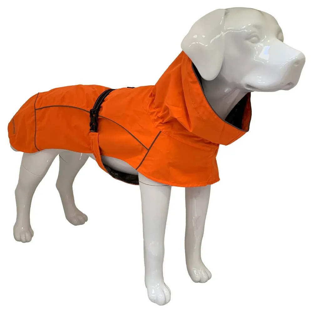 Croci Hiking Makalu - Giacca impermeabile antivento per cani con fodera termica, adatto fino a 5 C°, regolabile e ultraleggero, collo antipioggia, Arancione, taglia 55 cm