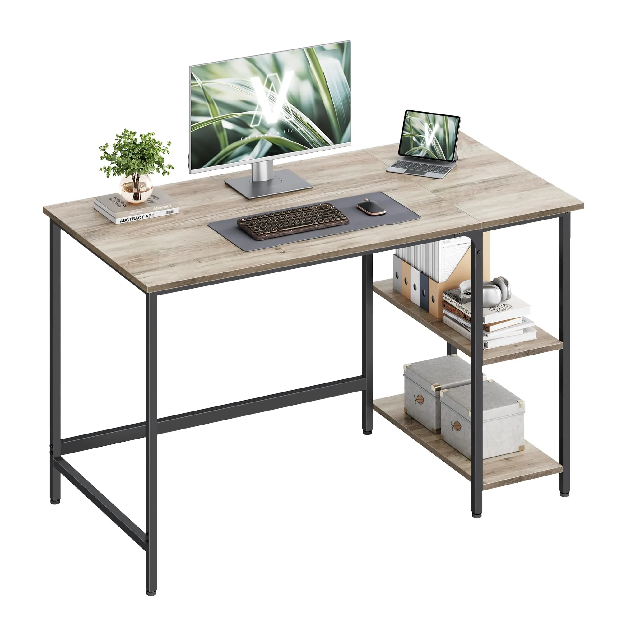 VASAGLE Scrivania per Computer, Scrittoio Moderno, 120 x 60 x 76 cm