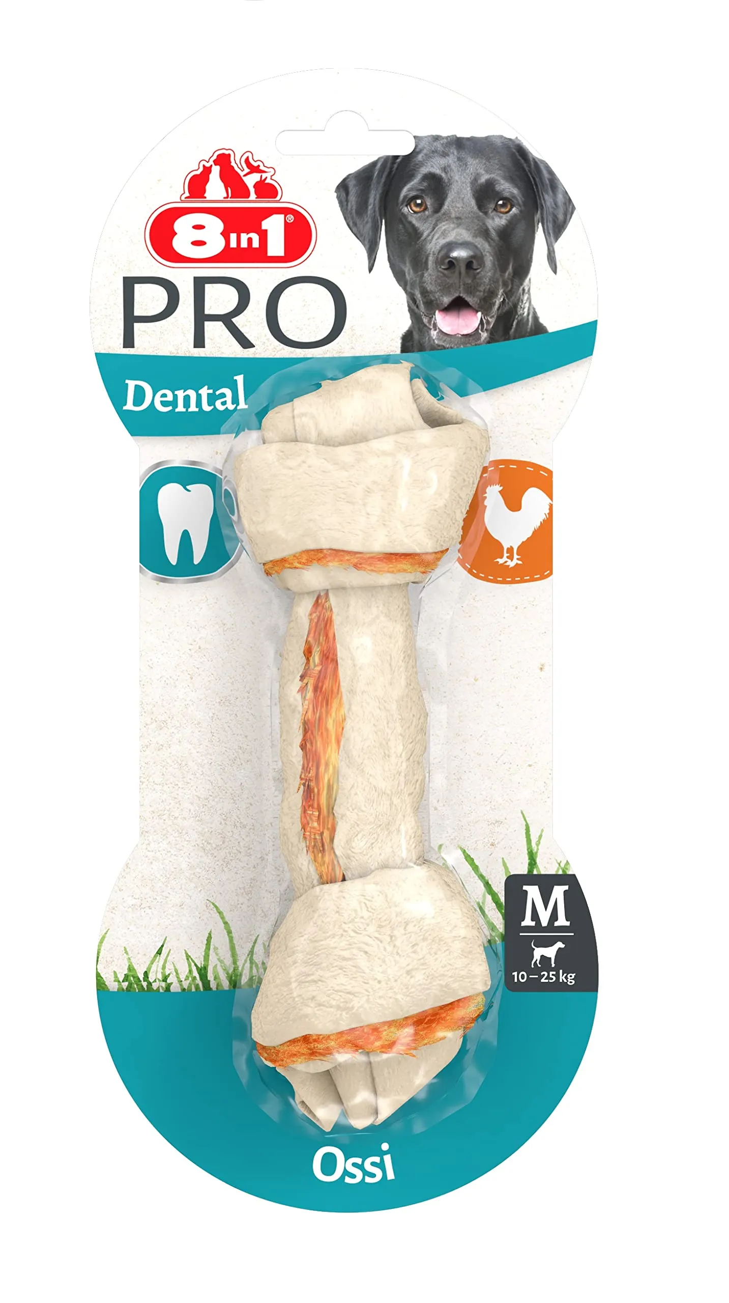 8in1 PRO Dental Bone M - Ossa masticabili per l'Igiene Orale - 1 Pezzo