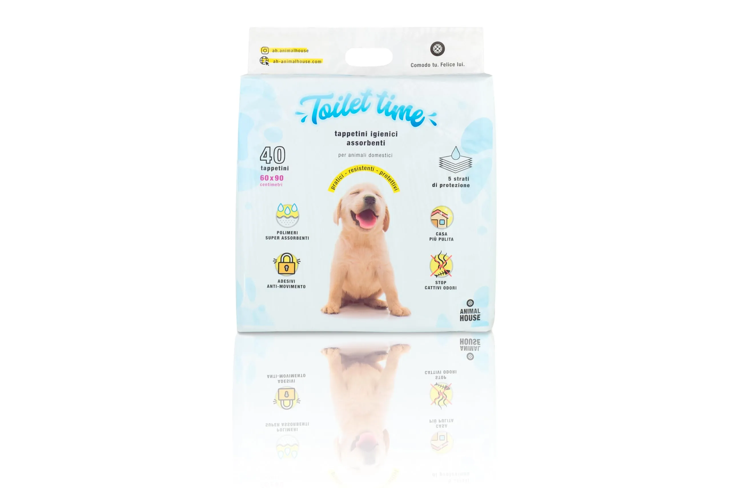 Animal House 40PZ Tappetini Igienici Assorbenti, 60x90 cm, 40