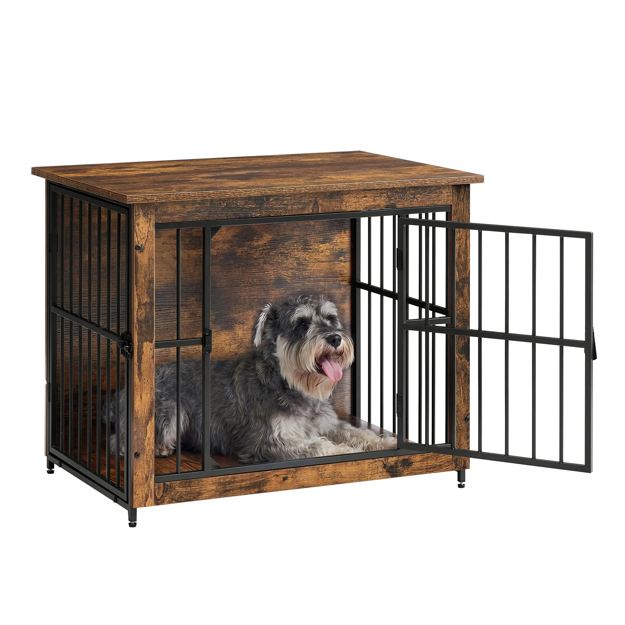 Feandrea Mobile Gabbia per Cani da Interno, con Base Chiusa, 2 Porte