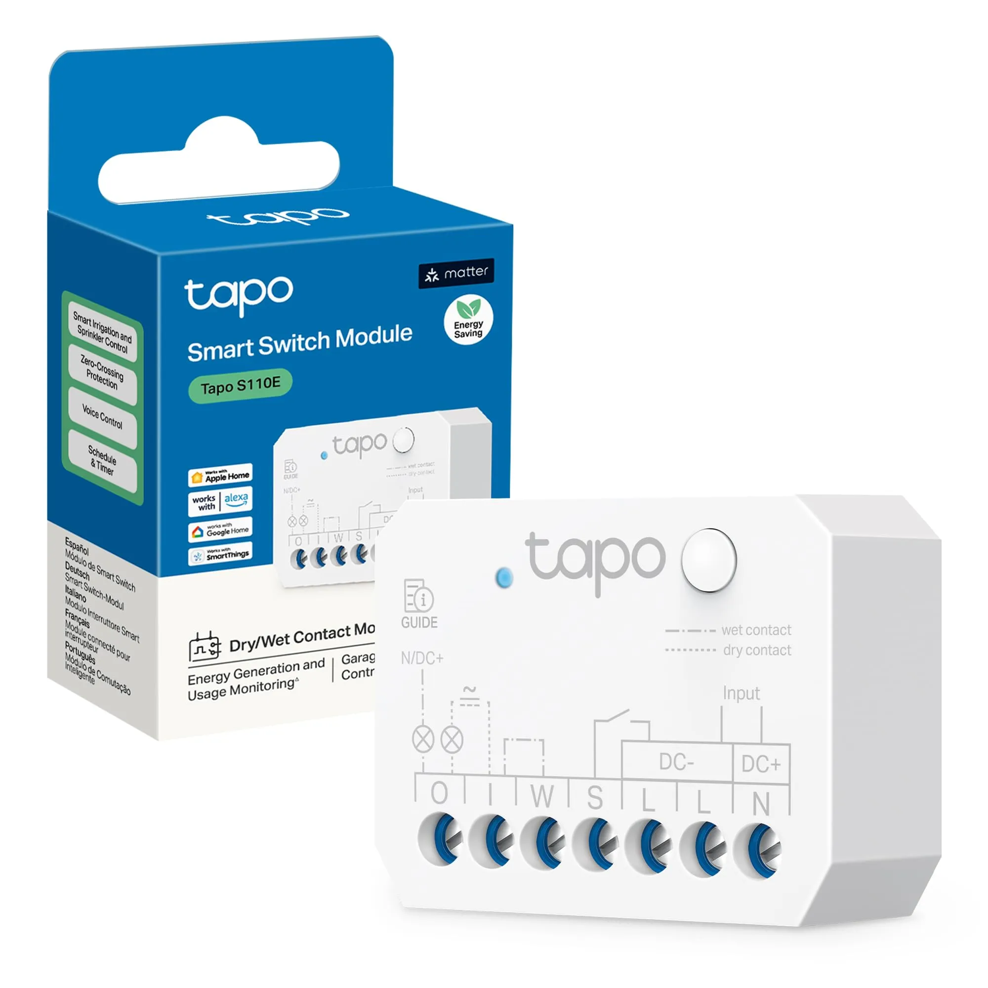 Tapo S110E Interruttore Smart WiFi Bluetooth Contatto Secco Bagnato