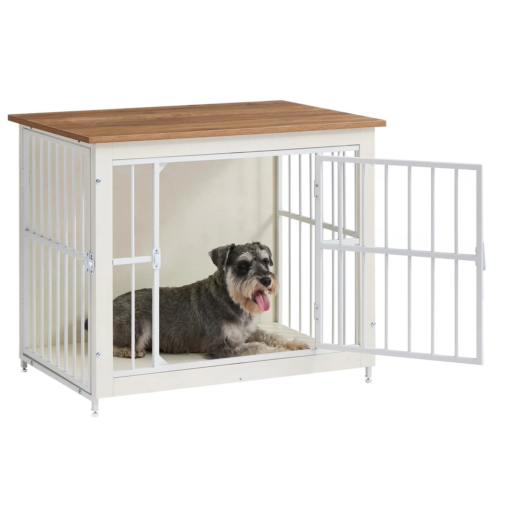 Feandrea Mobile Gabbia per Cani da Interno, con Base Chiusa, 2 Porte