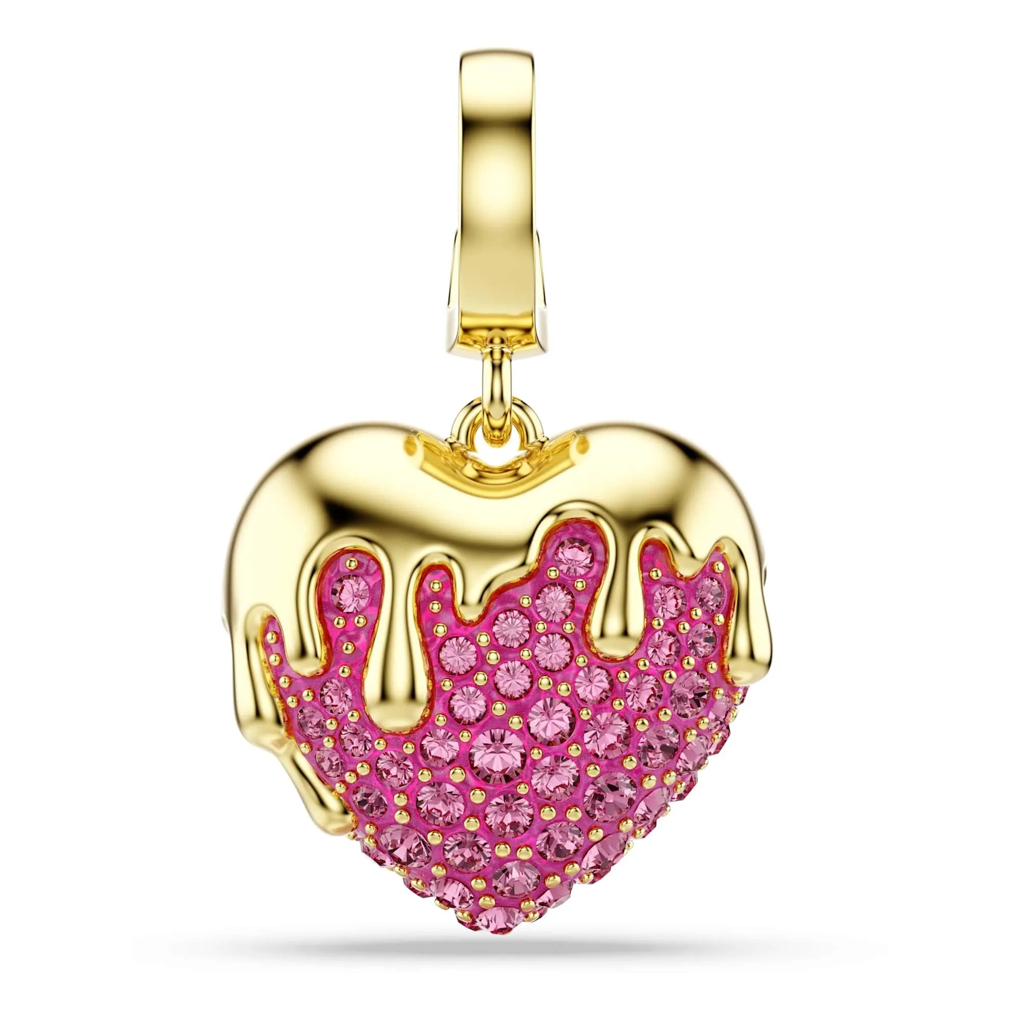 Swarovski Charm Idyllia, Taglio Round, Cuore, Rosa, Placcato color oro