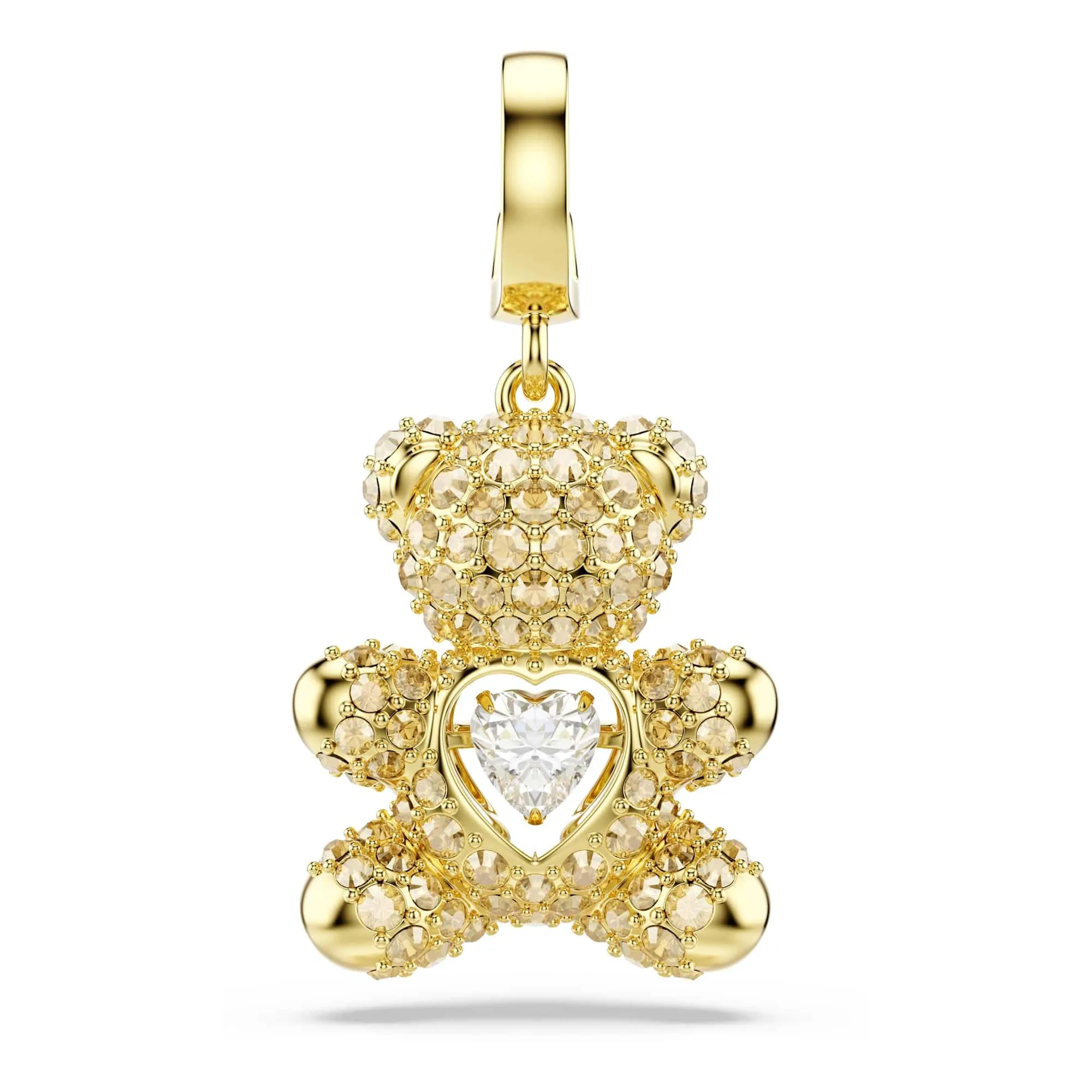 Swarovski Charm Idyllia, Taglio misto, Orsetto, Placcato color oro