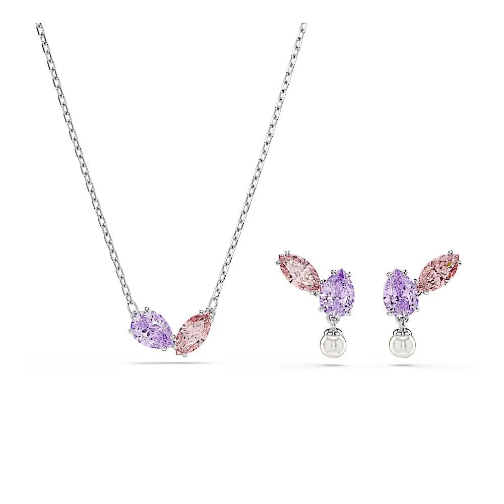 Swarovski x Ariana Grande Set, Taglio misto, Multicolore, Placcato rodio