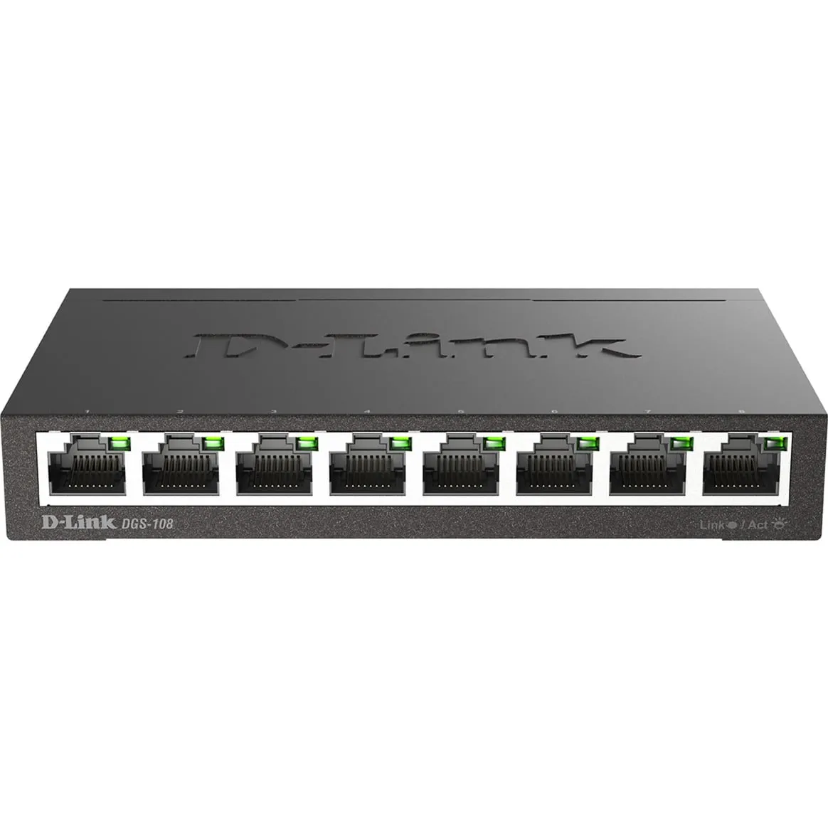 DGS-108 Non gestito L2 Gigabit Ethernet (10/100/1000) Nero, Interruttore