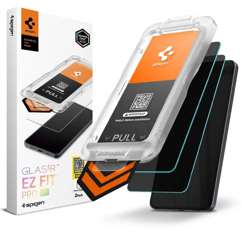 Pellicola Protettiva Privacy Spigen GlastR EZ FIT Pro HD per Samsung Galaxy S26 S942, Vetro Temperato, Full Glue, Set 2 pezzi AGL11096
