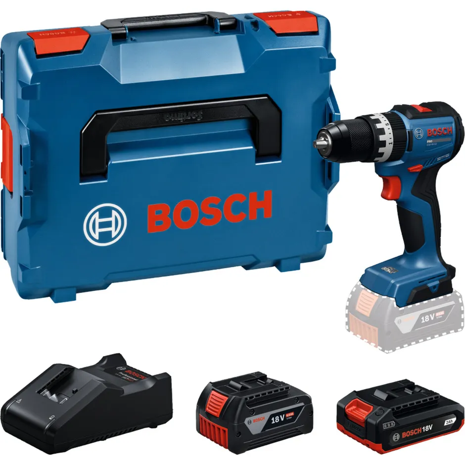 Trapano avvitatore a percussione a batteria con 2 batterie 18 volt in L-BOXX