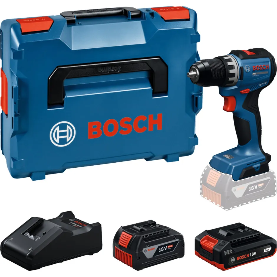 Avvitatore a batteria GSR18V-52 con 2 batterie 18 volt 4,0 Ah e 2,0 Ah in L-BOXX, Trapano avvitatore