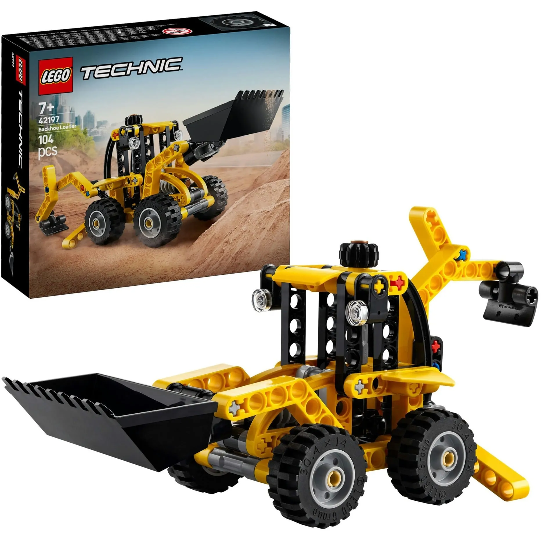 Technic Scavatrice a Cucchiaia Rovescia, Giochi per Bambini 7+, Veicolo con Escavatore Posteriore, Pala e Stabilizzatori, Giochi di costruzione
