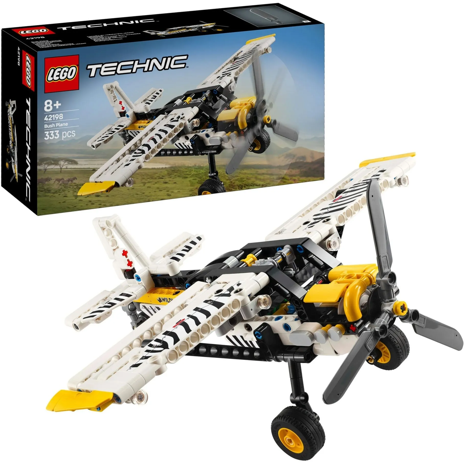 Technic 42198 Aereo Bush, Aeroplano Giocattolo da Costruire, Giochi per Bambini 8+, Modellino di Veicolo con Funzioni, Giochi di costruzione