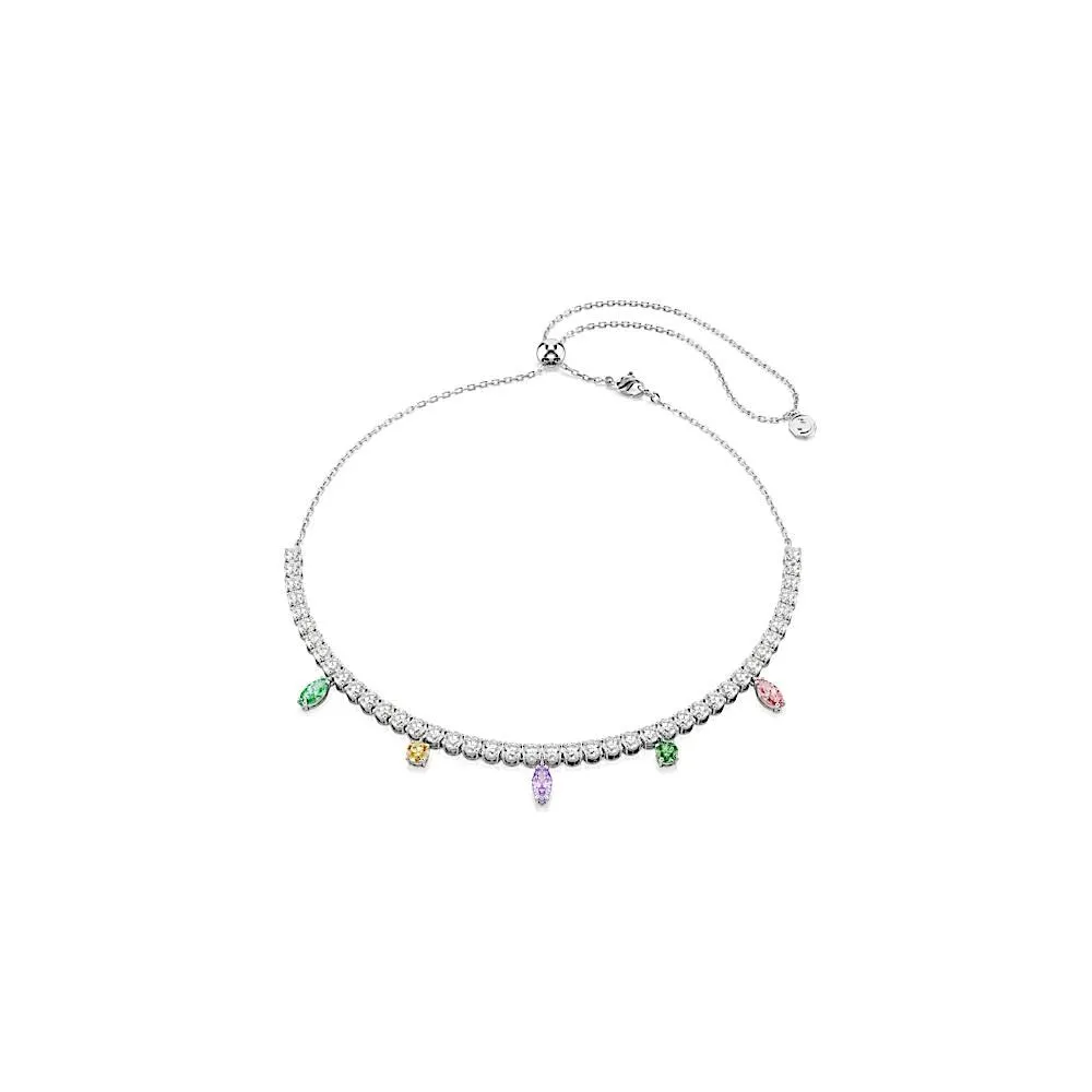 Swarovski x Ariana Grande Collana Tennis, Taglio misto, Multicolore, Placcato rodio