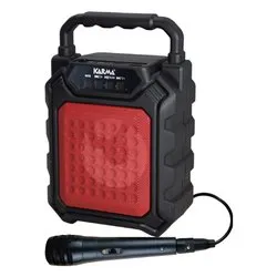 Set karaoke Tws (Ricaricabile) Black e Red 12W HPS B44R Bluetooth USB, AUX, Card Reader