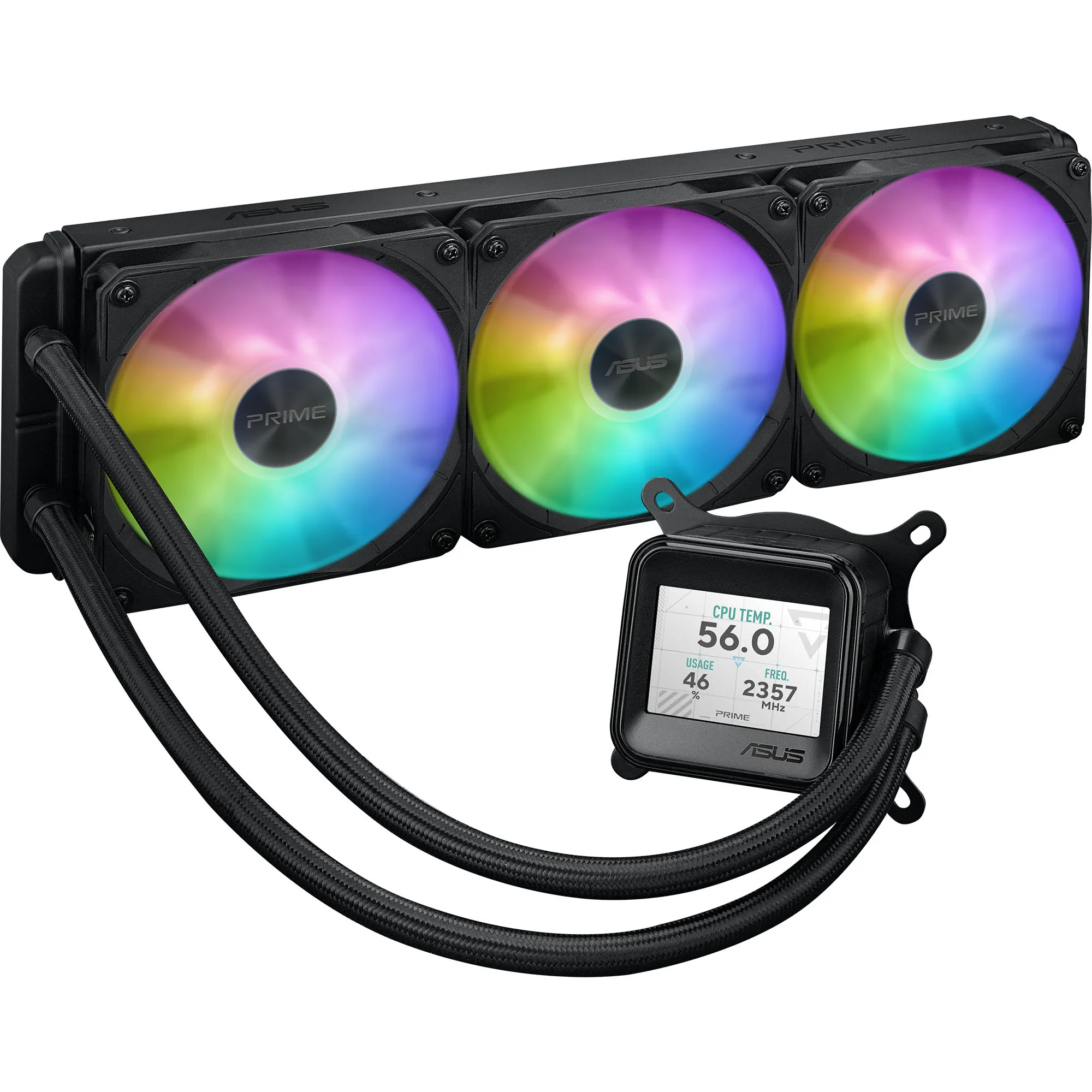 Prime LC 360 ARGB LCD Processore Raffreddatore di liquidi tutto in uno 12 cm Nero, Raffreddamento ad acqua