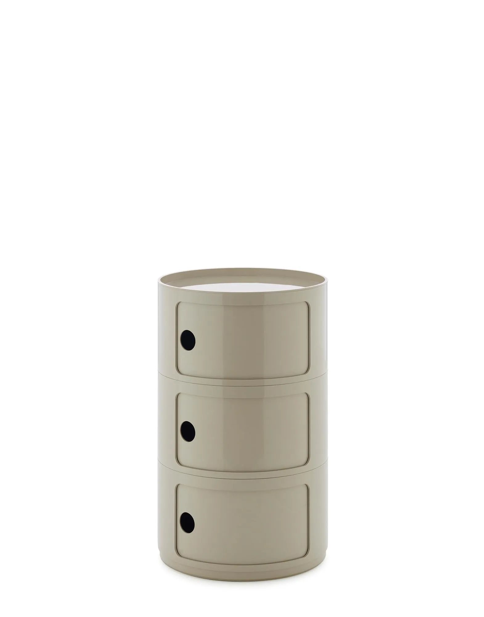 Kartell Componibili Big, Mobile Contenitore 3 Elementi, Diametro 42 cm, Tortora