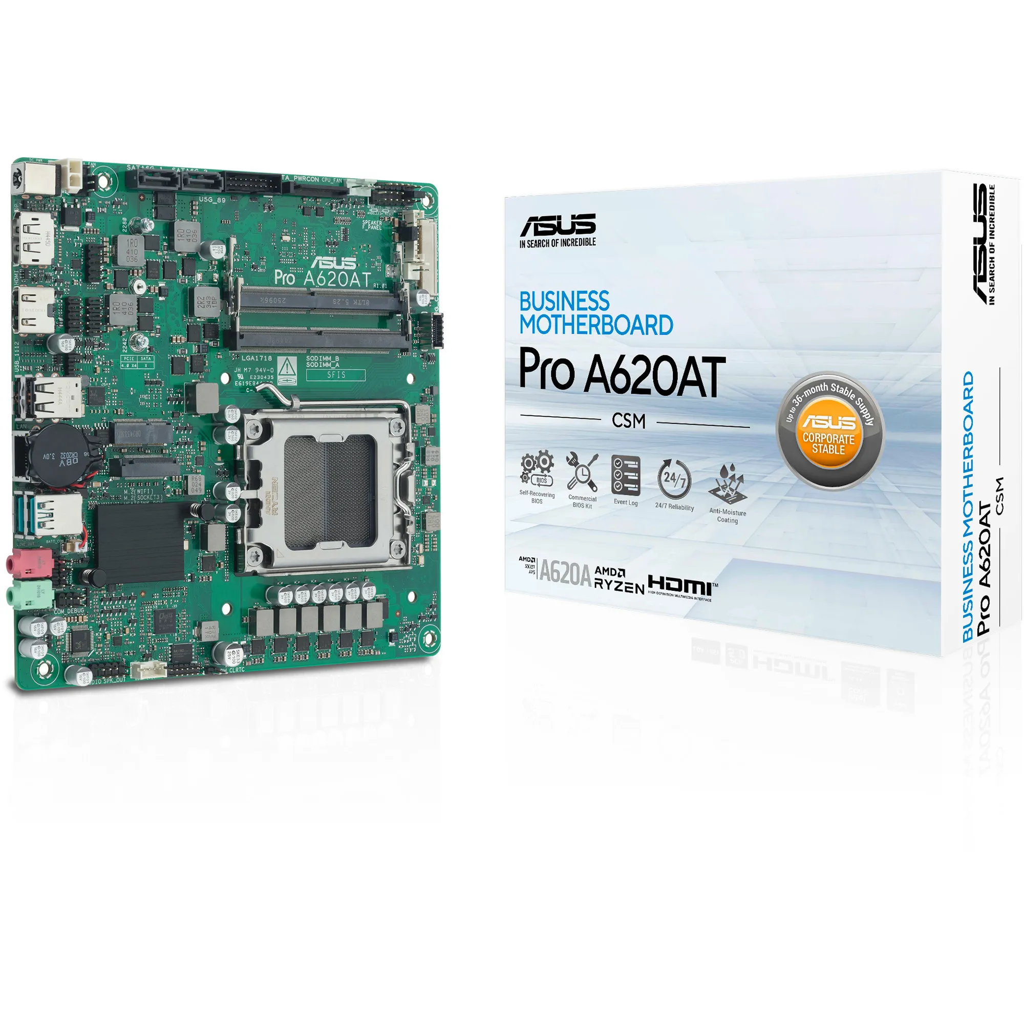 Pro A620AT-CSM AMD A620A Socket AM5 Thin Mini ITX, Scheda madre