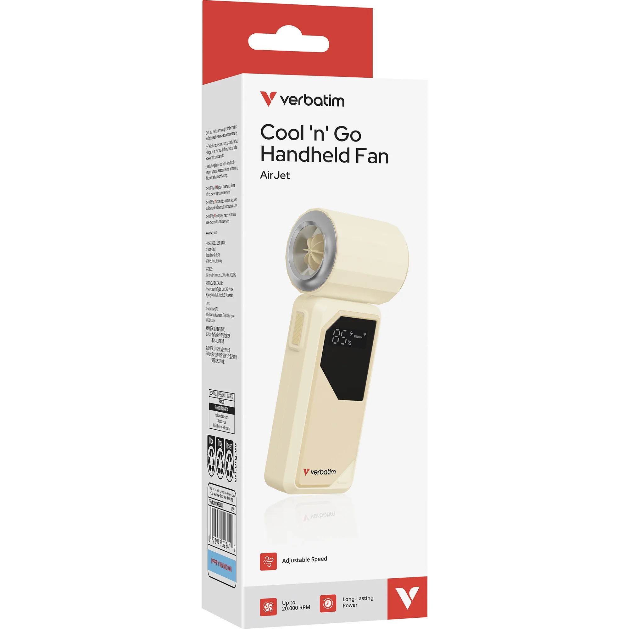 Cool ''n'' Go AirJet Argento, Bianco Ventilatore portatile