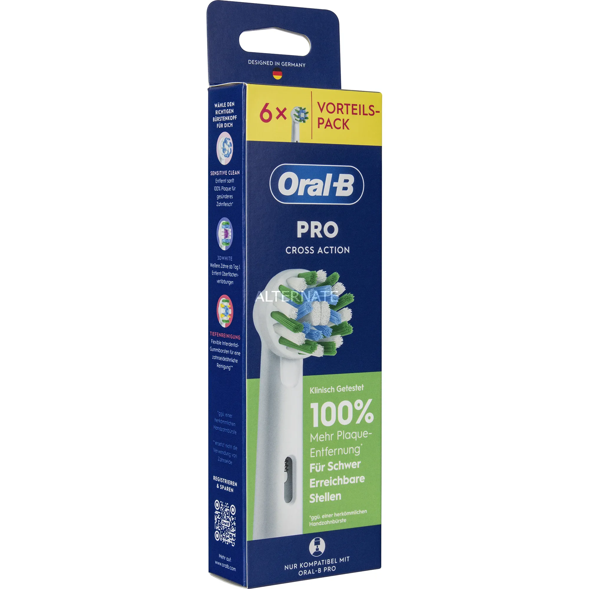 Oral-B Pro CrossAction testine di ricambio 6 pz, Testina