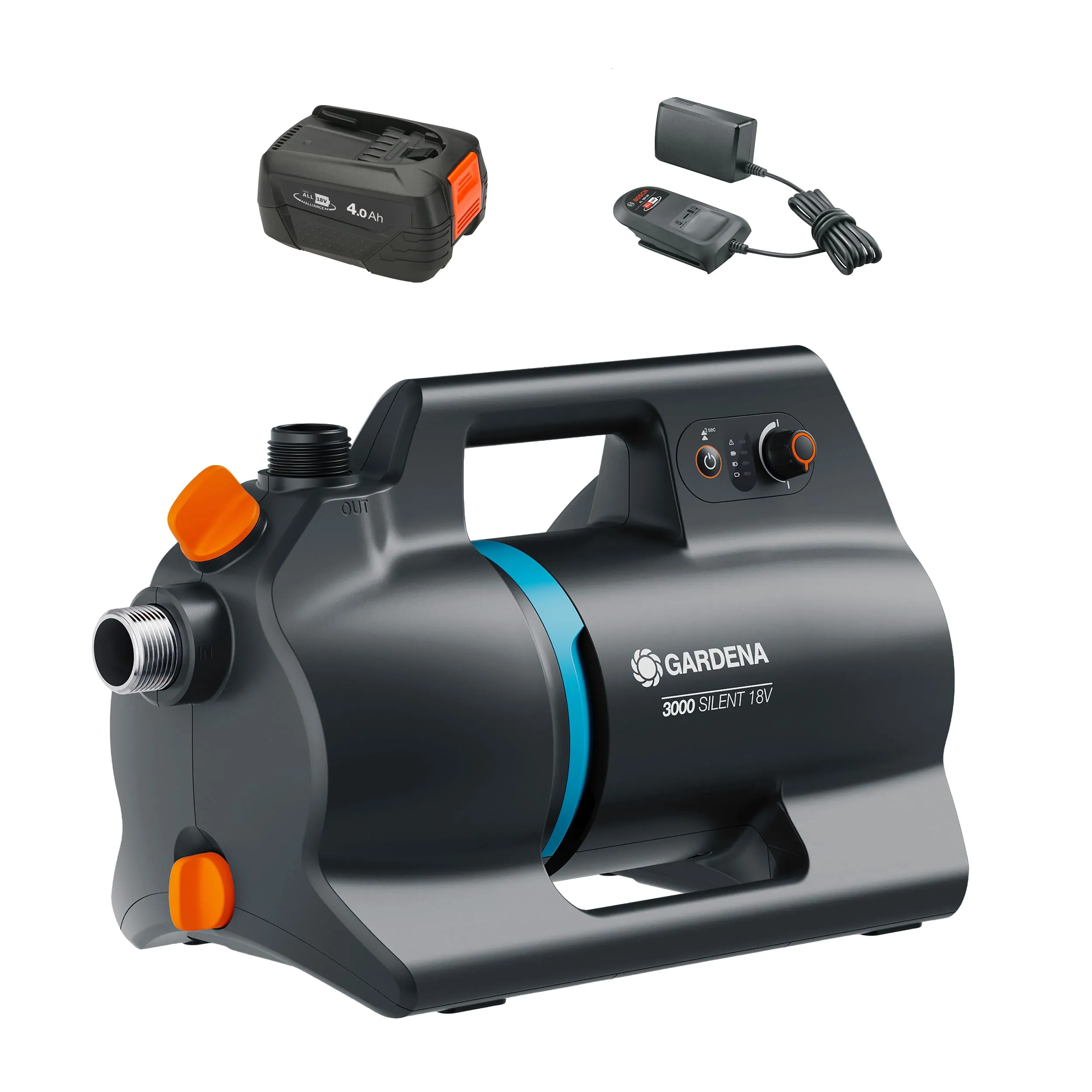 Gardena Pompa Da Giardino A Batteria 3000 Silent 18V P4A Set