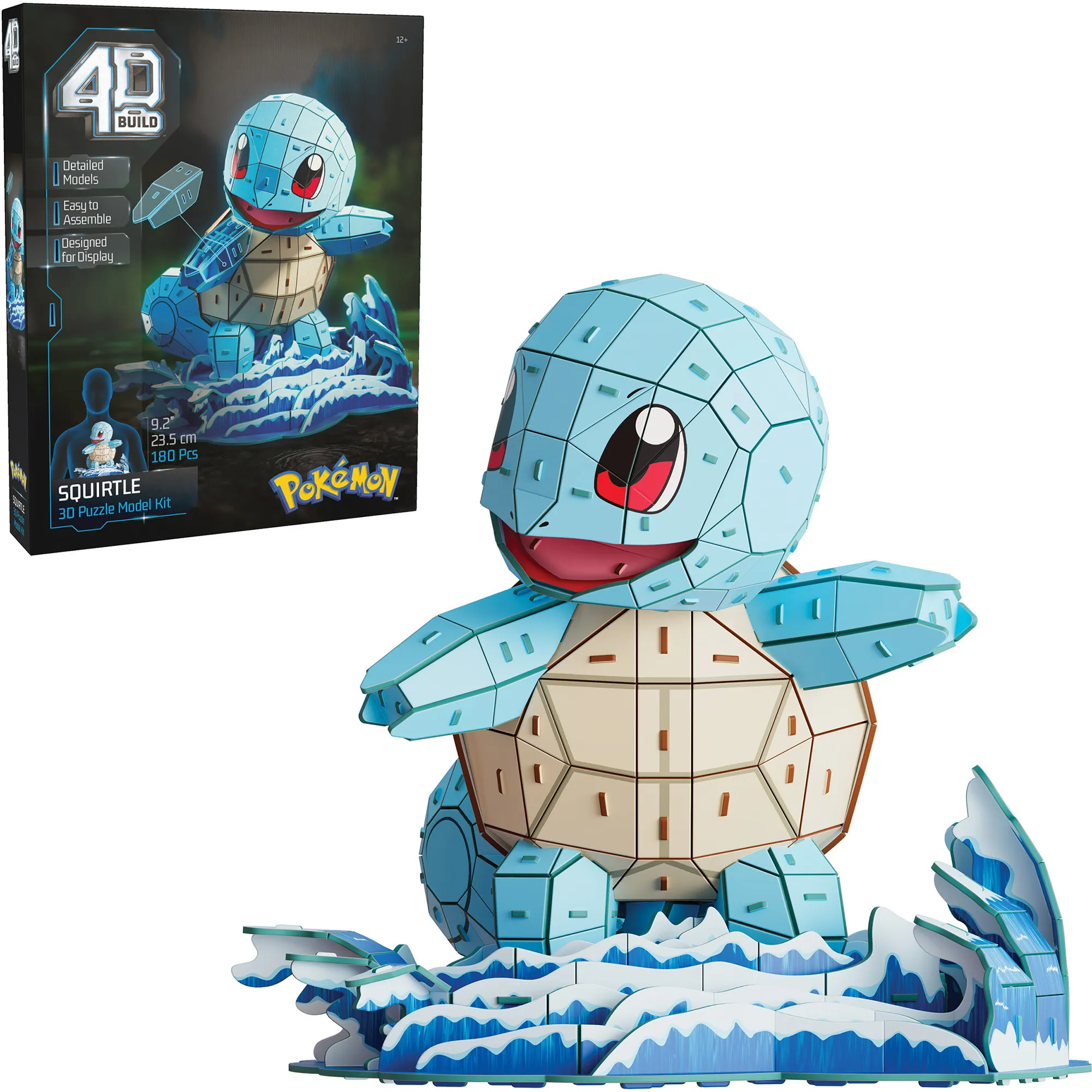 4D Build, Pokémon Squirtle, Kit di Modellismo 3D, Puzzle per Adulti, 180 pezzi, dai 12 Anni in su