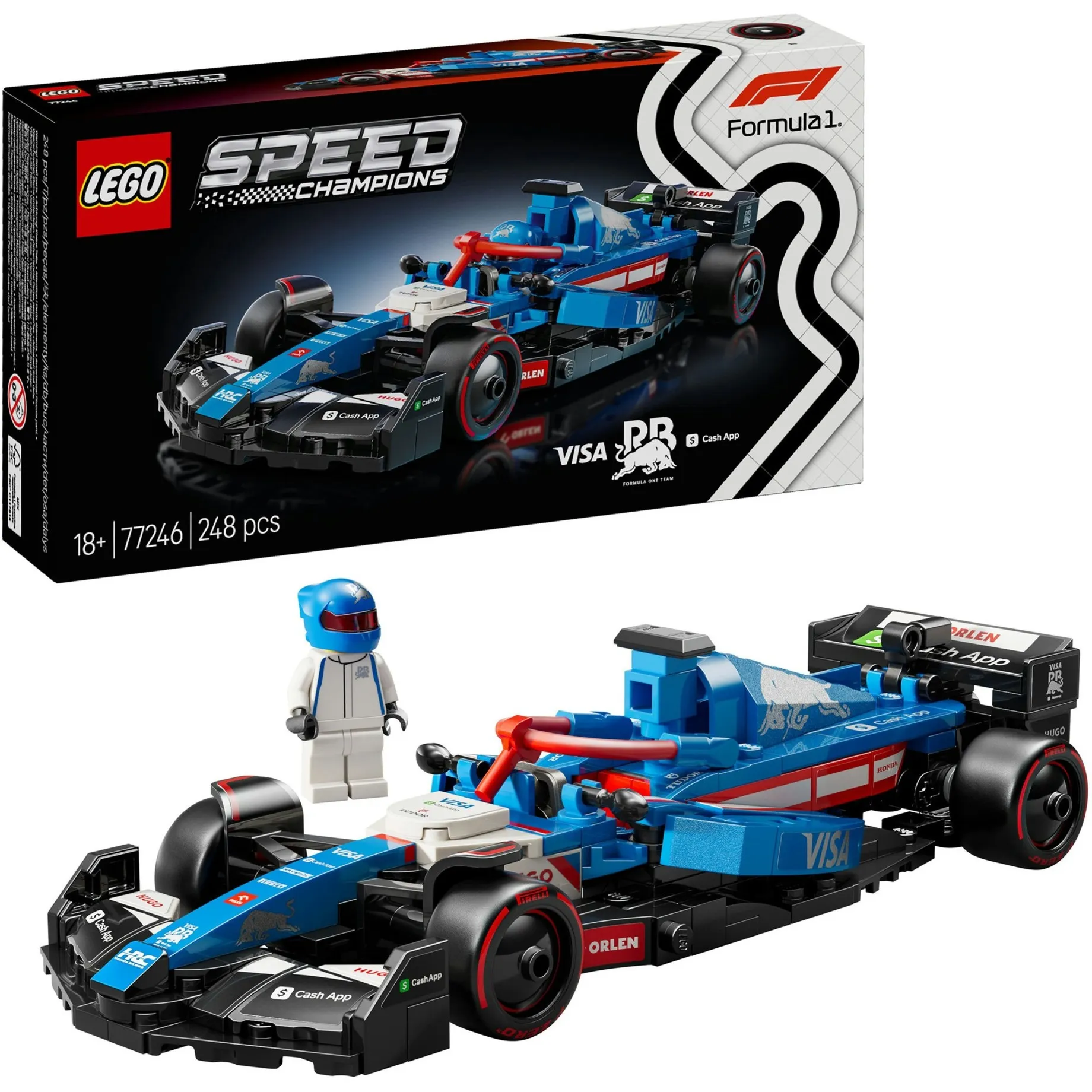 Speed Champions 77246 Auto da Corsa F1 Visa Cash App RB VCARB 01 Macchina da Collezione, Regalo per Uomo, Donna e Adulti, Giochi di costruzione