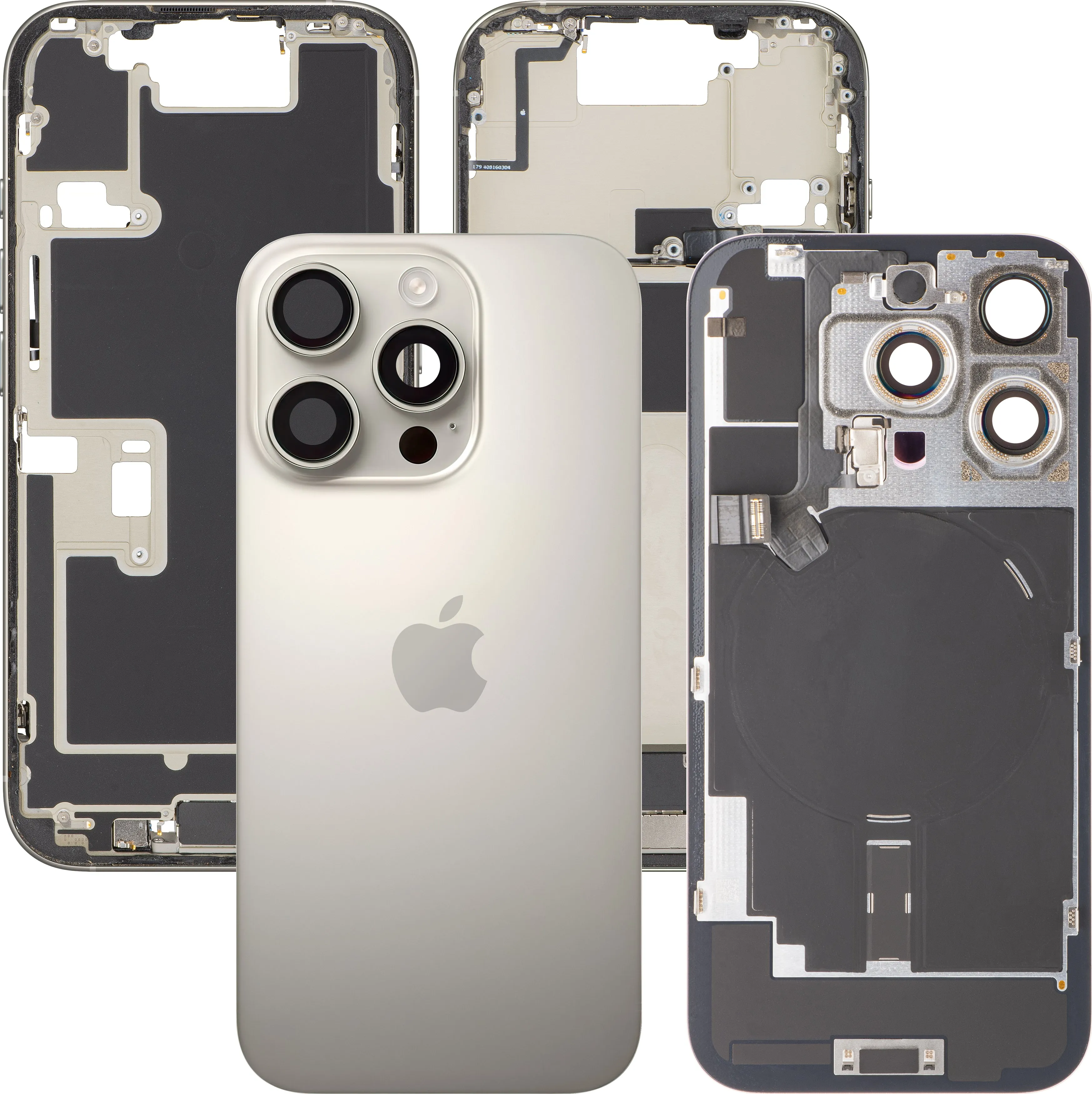 Copertura Batteria Apple iPhone 16 Pro, Con Scocca Centrale, Parti Complete, Beige (Titanio Naturale), Swap Premium
