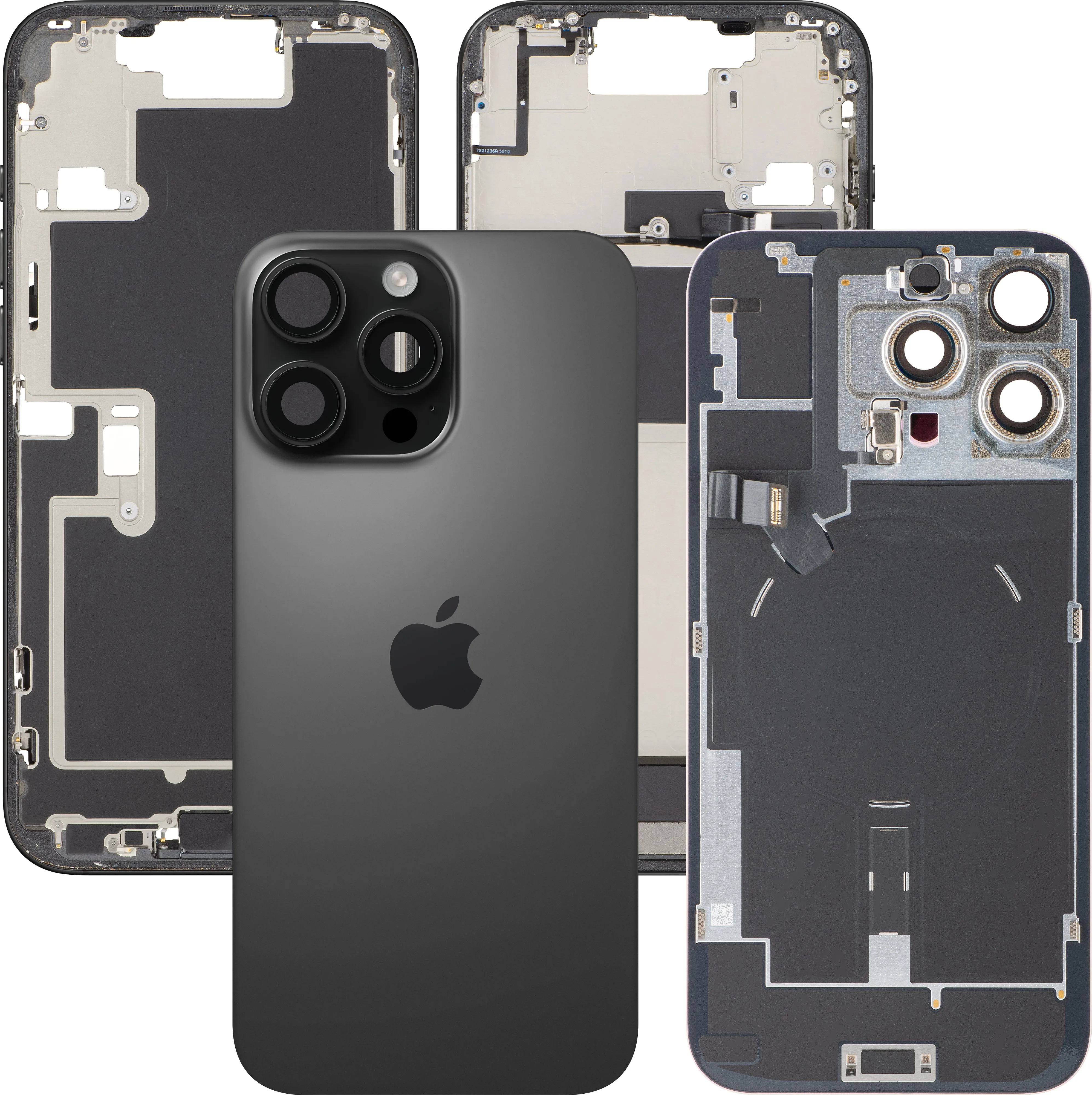 Cover Batteria Apple iPhone 16 Pro Max, Con Scocca Centrale, Parti Complete, Nero (Black Titanium), Swap Premium