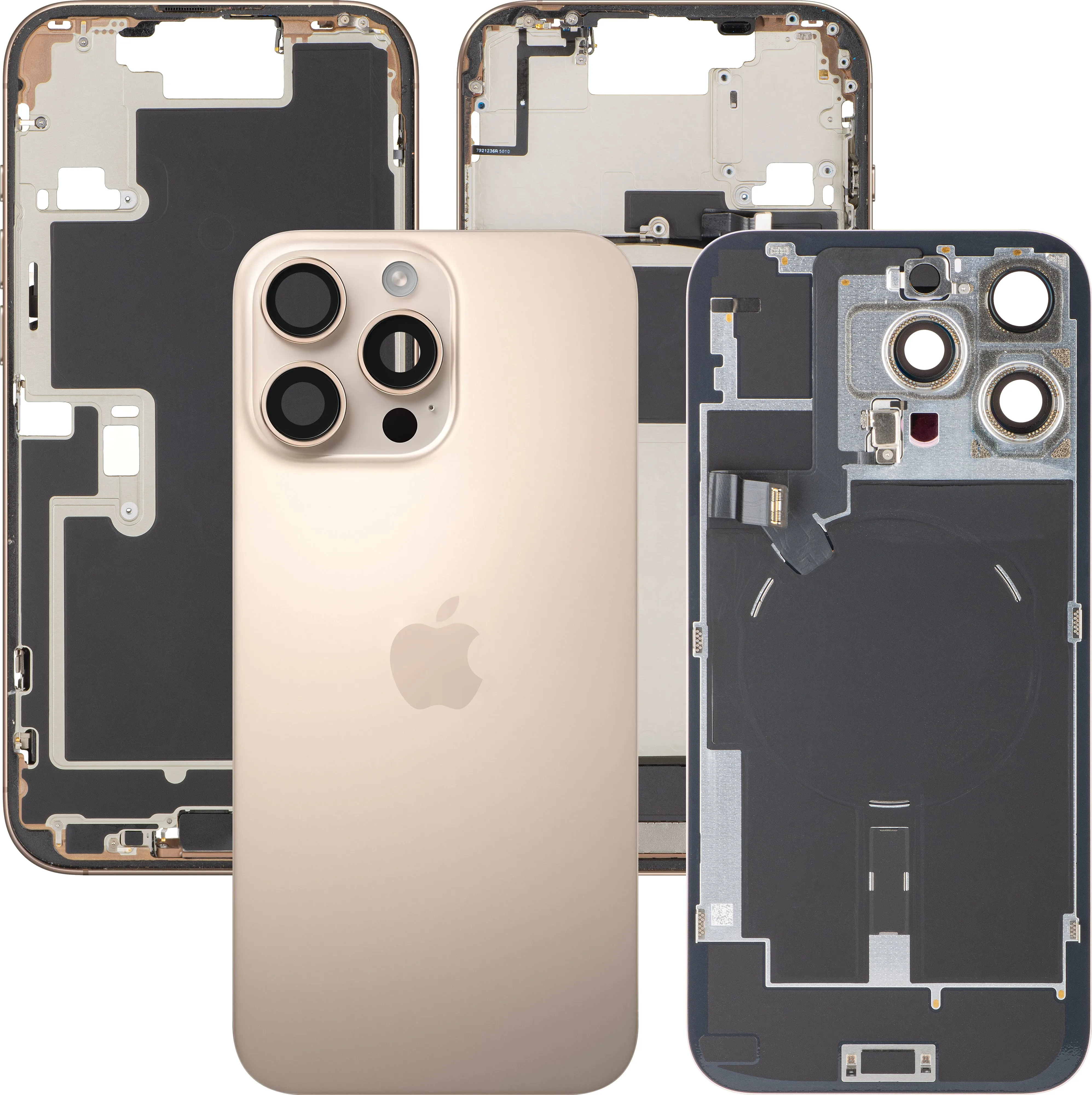 Copertura Batteria Apple iPhone 16 Pro Max, Con Scocca Centrale, Parti Complete, Oro (Desert Titanium), Swap Premium