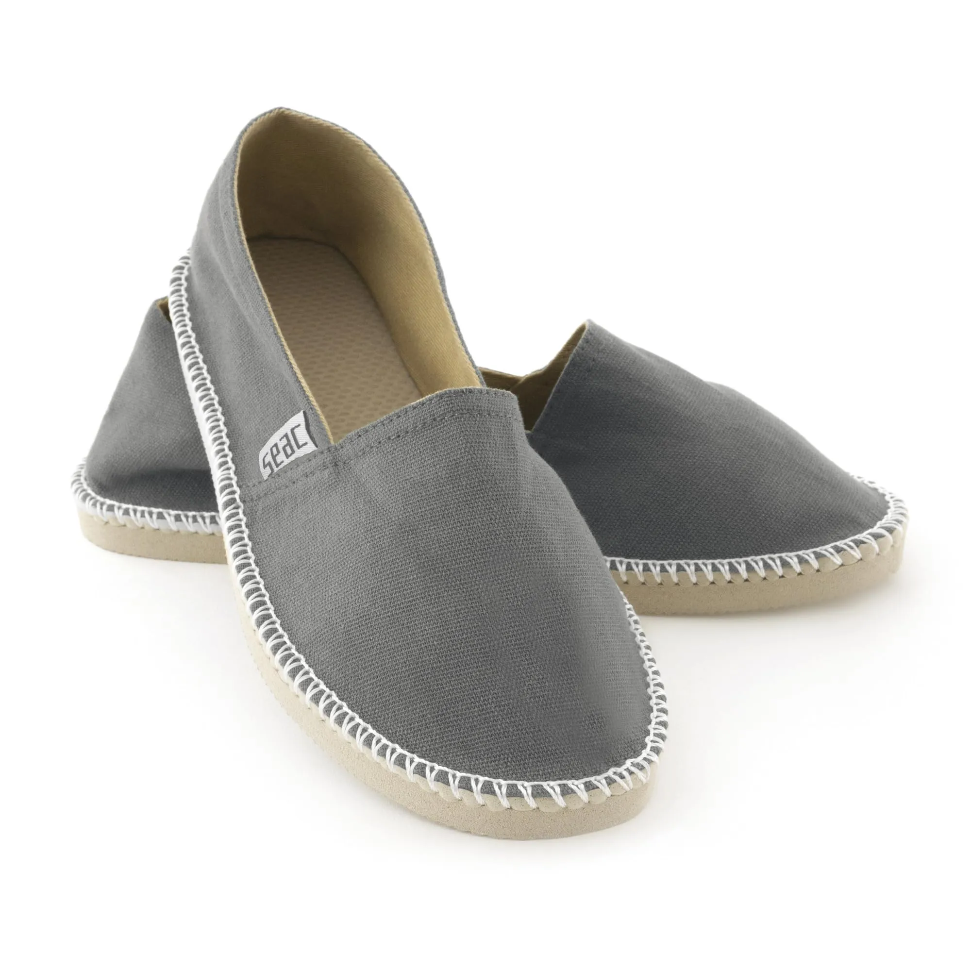 SEAC Malaga, Espadrillas Casual per Donna e Uomo in Canvas e Dettagli in Corda, Suola Antiscivolo, Grigio, 44