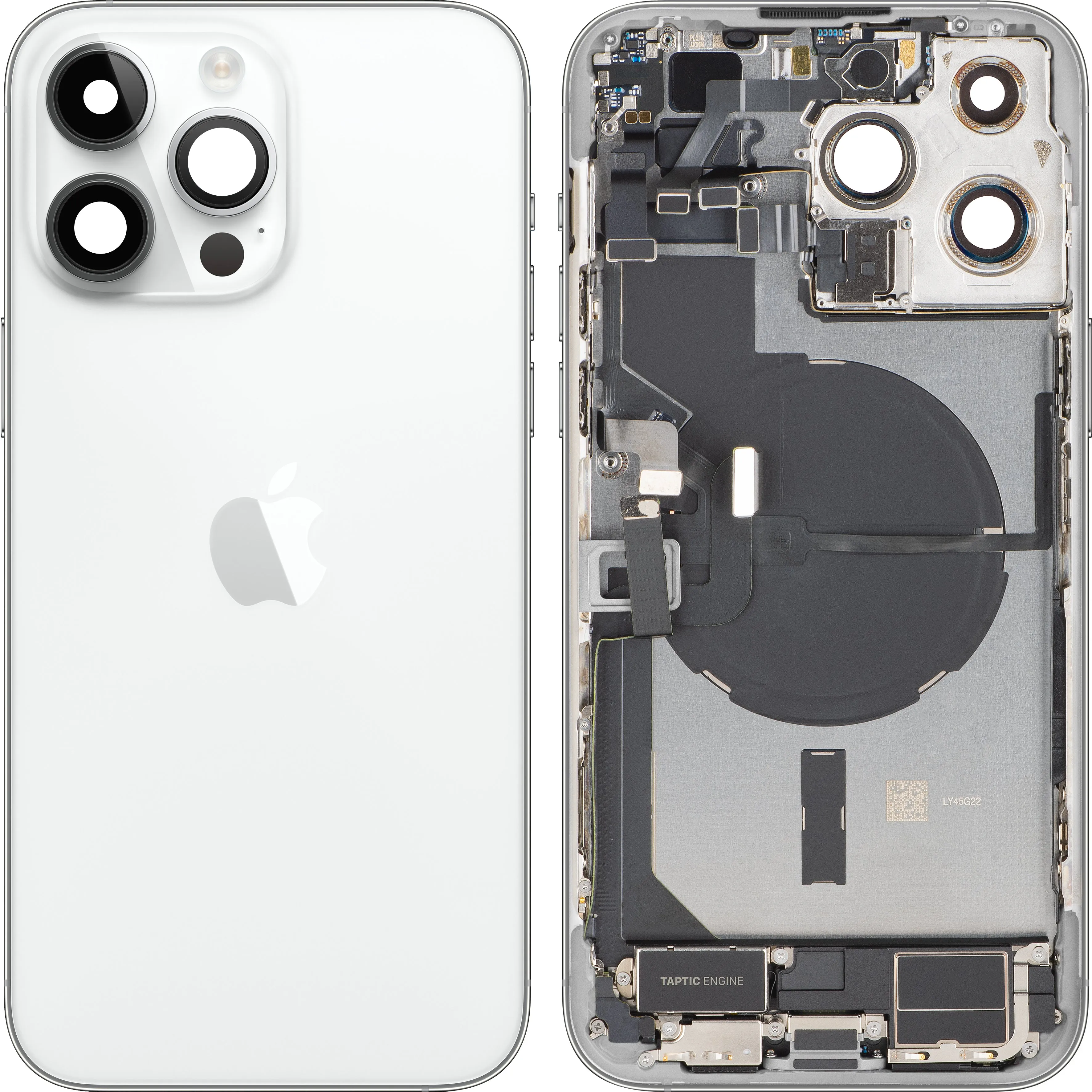 Copertura Batteria Apple iPhone 14 Pro Max, Con Scocca Centrale, Parti Complete, Argento, Swap Premium
