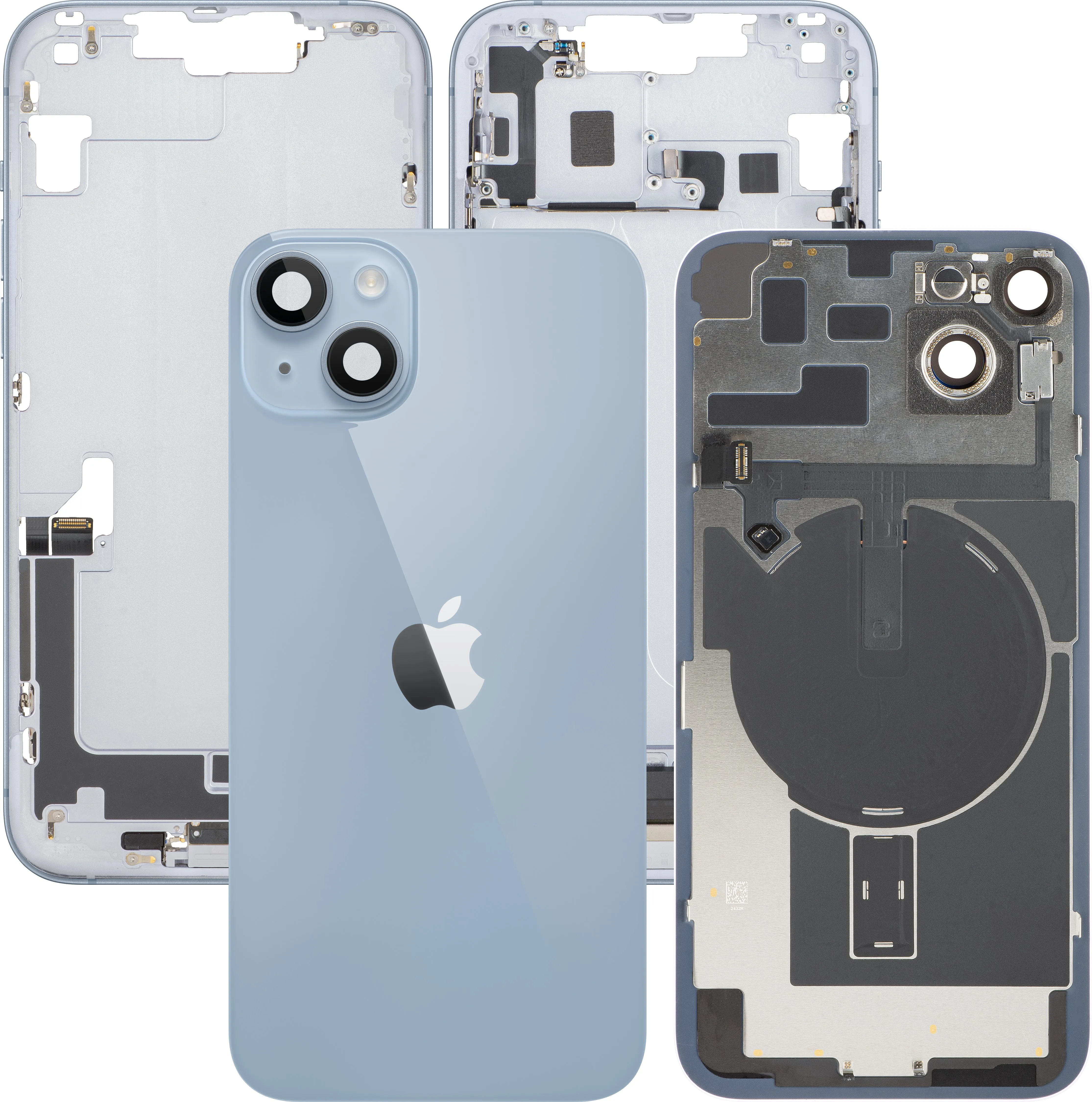 Copertura Batteria Apple iPhone 14 Plus, Con Scocca Centrale, Parti Complete, Blu, Swap Premium