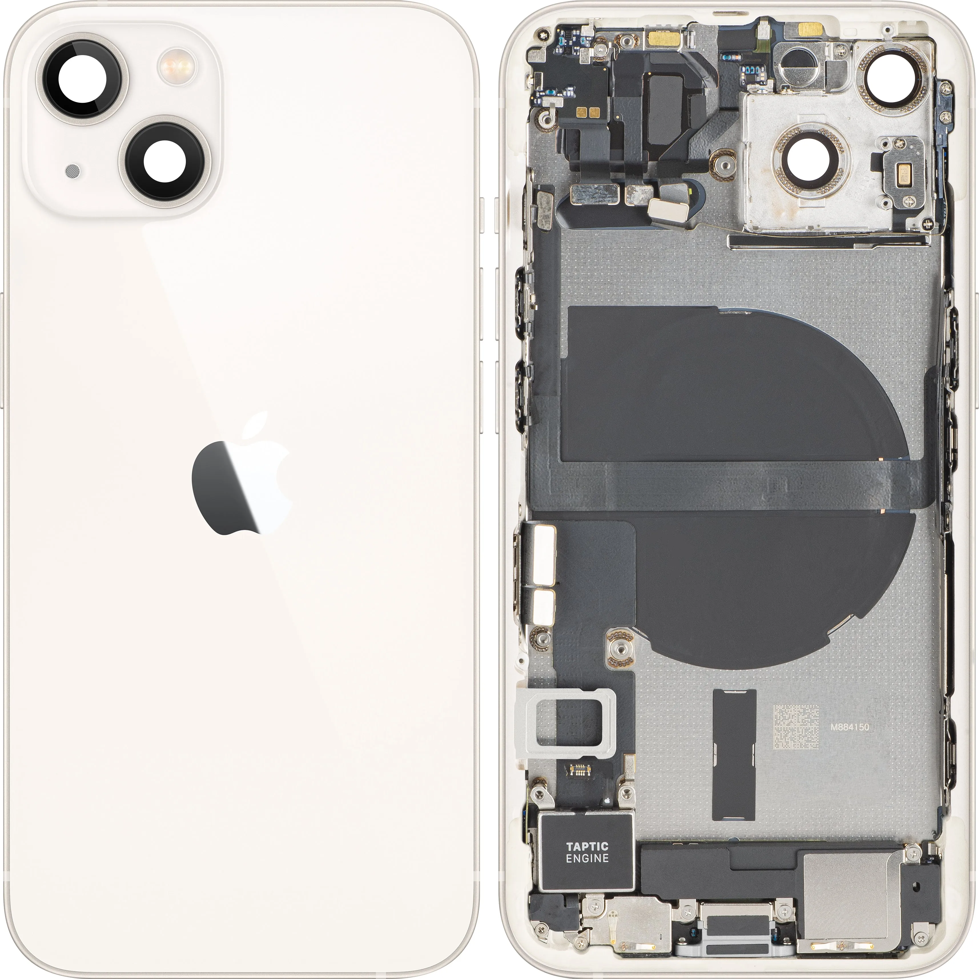 Copertura Batteria Apple iPhone 13, Con Scocca Centrale, Parti Complete, Bianco (Starlight), Swap Premium