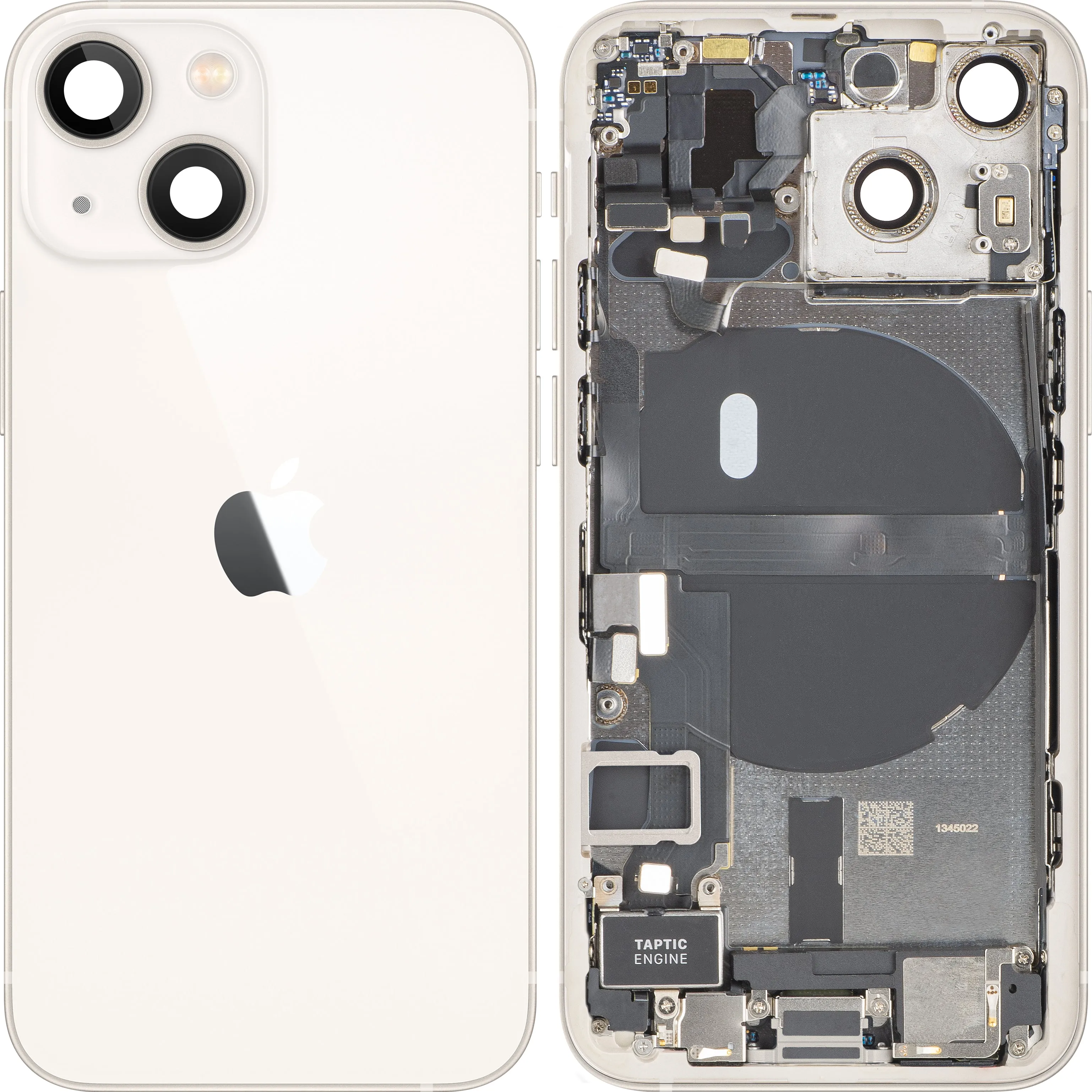Copertura Batteria Apple iPhone 13 mini, Con Scocca Centrale, Parti Complete, Bianco (Starlight), Swap Premium