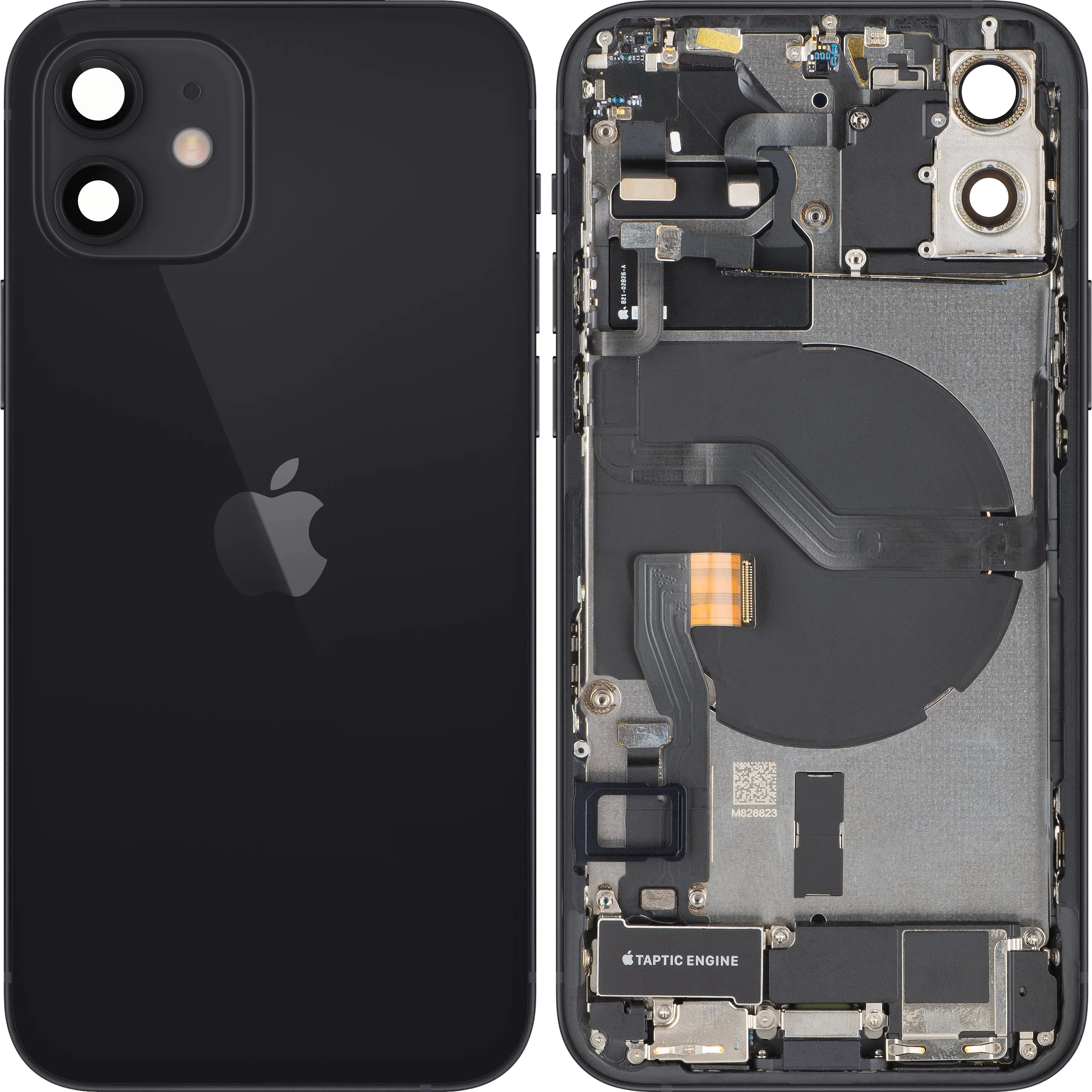 Copertura Batteria Apple iPhone 12, Con Scocca Centrale, Parti Complete, Nero, Swap Premium