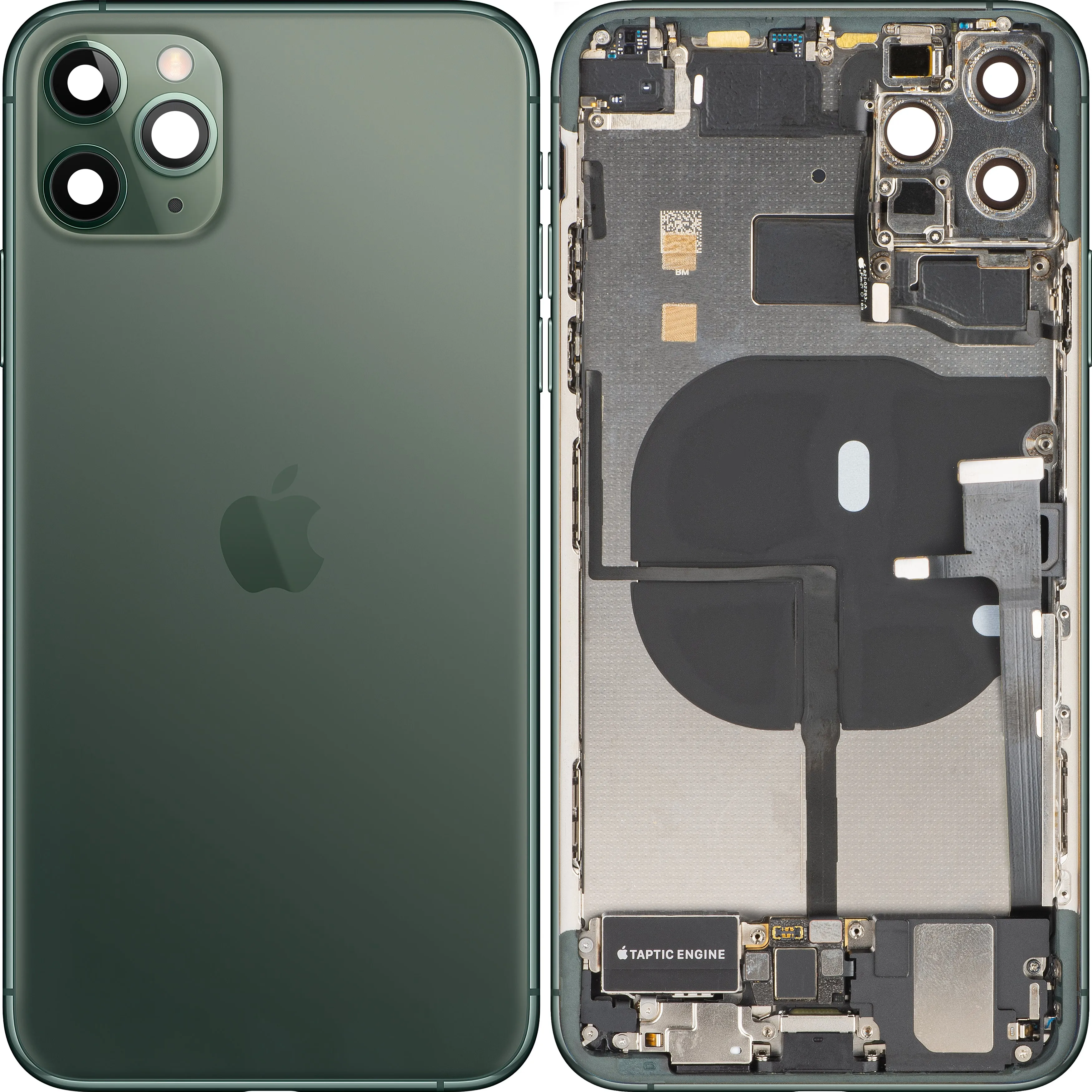 Cover Batteria Apple iPhone 11 Pro Max, Con Scocca Centrale, Parti Complete, Verde (Midnight Green), Swap Premium