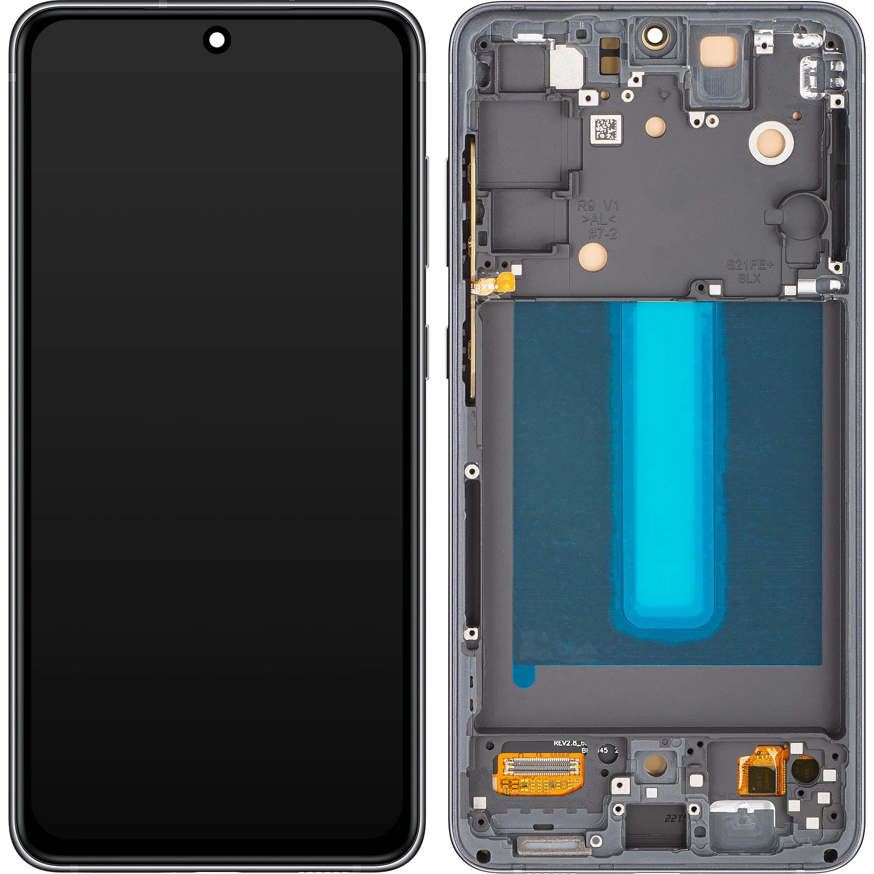 Display con Touchscreen MP compatibile con Samsung Galaxy S21 FE 5G G990, con Cornice, Versione OLED, Nero