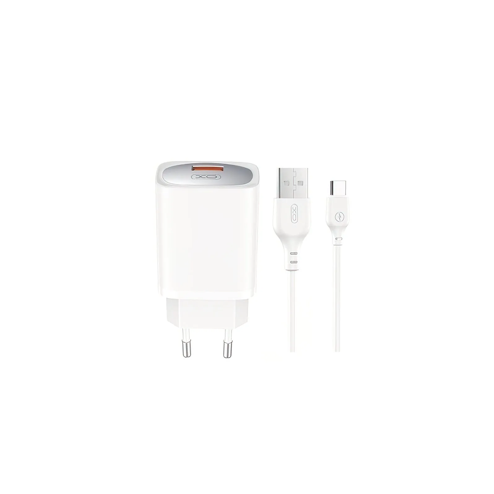 Caricabatterie da Rete con Cavo USB-C XO Design CE19, 18W, 3A, 1 x USB-A, Bianco