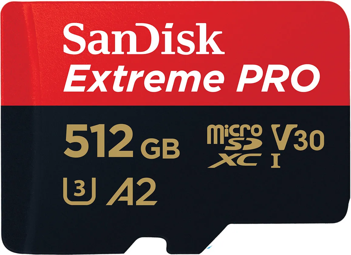 Scheda di Memoria microSDXC SanDisk Extreme Pro, 512Gb, Classe 10 / UHS-1 U3, Con Adattatore SDSQXCD-512G-GN6MA
