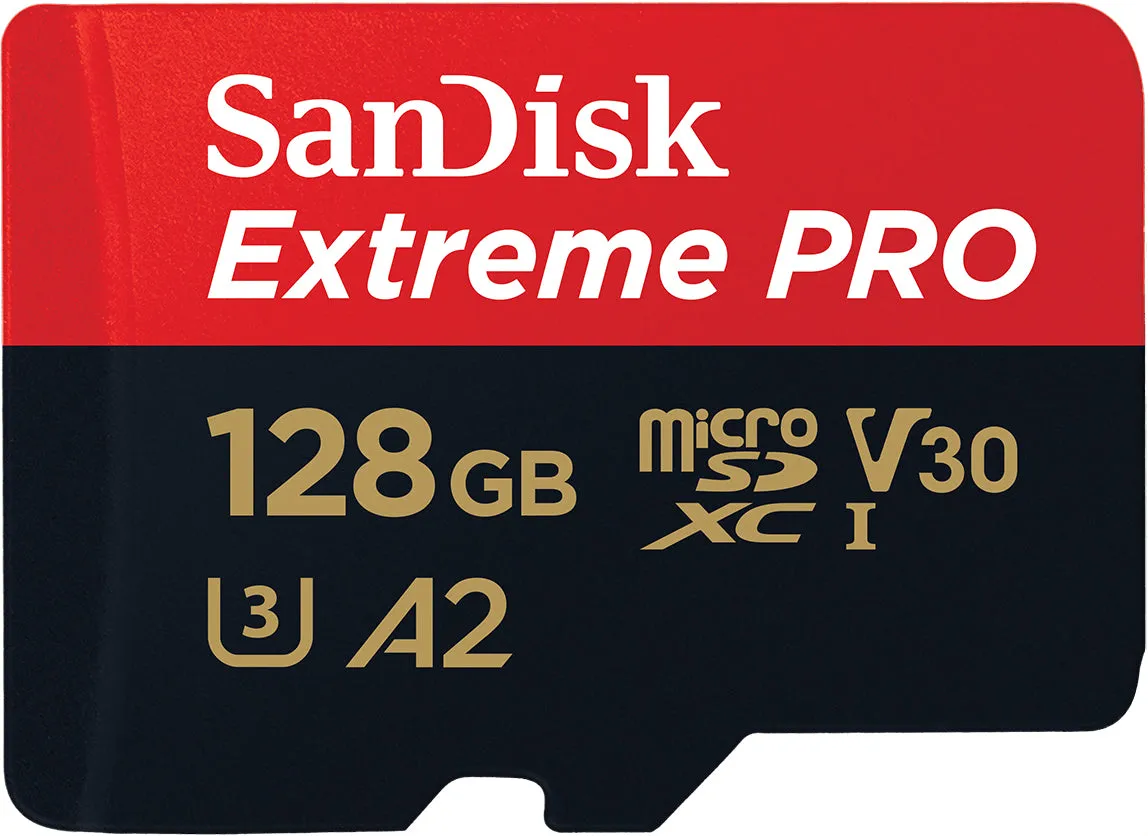 Scheda di Memoria microSDXC SanDisk Extreme Pro, 128Gb, Classe 10 / UHS-1 U3, Con Adattatore SDSQXCD-128G-GN6MA