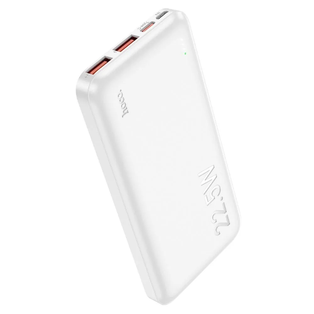 Batteria Esterna HOCO J101, 10000mAh, 22.5W, QC + PD, 1 x USB-C - 2 x USB-A, Bianca