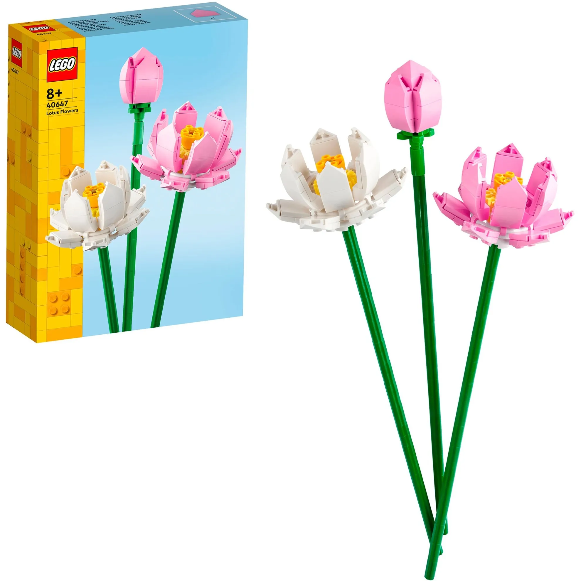 Botanicals 40647 Fiori di Loto, Fiori Finti per Bambini 8+, Bouquet dalla Collezione Botanica, Regalo per Donna o Uomo, Giochi di costruzione