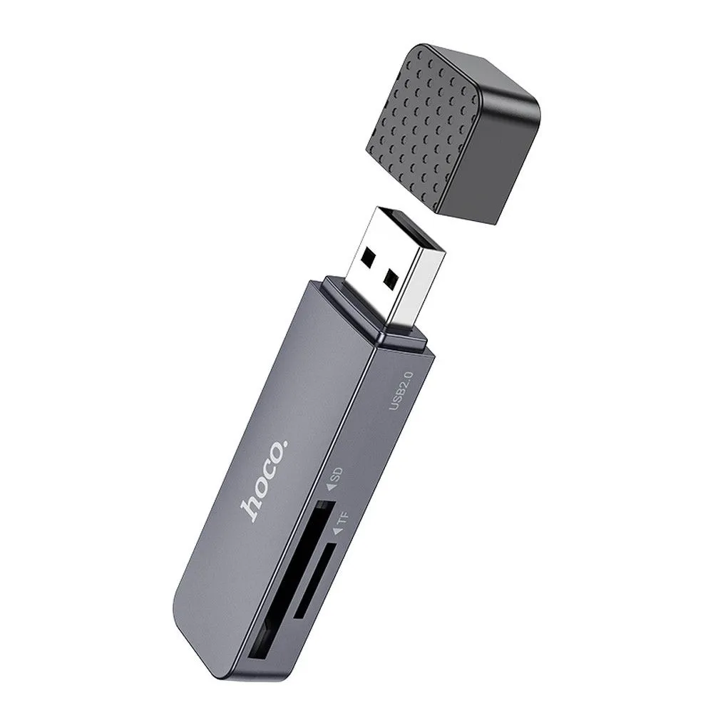 Lettore di schede USB HOCO HB45, SD - microSD, Grigio